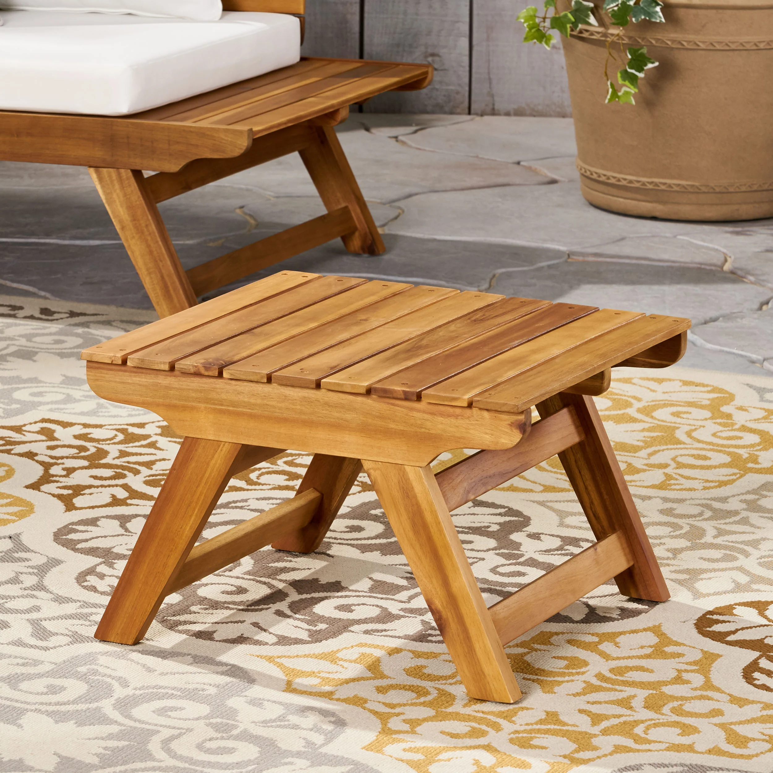 Kaiya Outdoor Wooden Side Table - furnishings