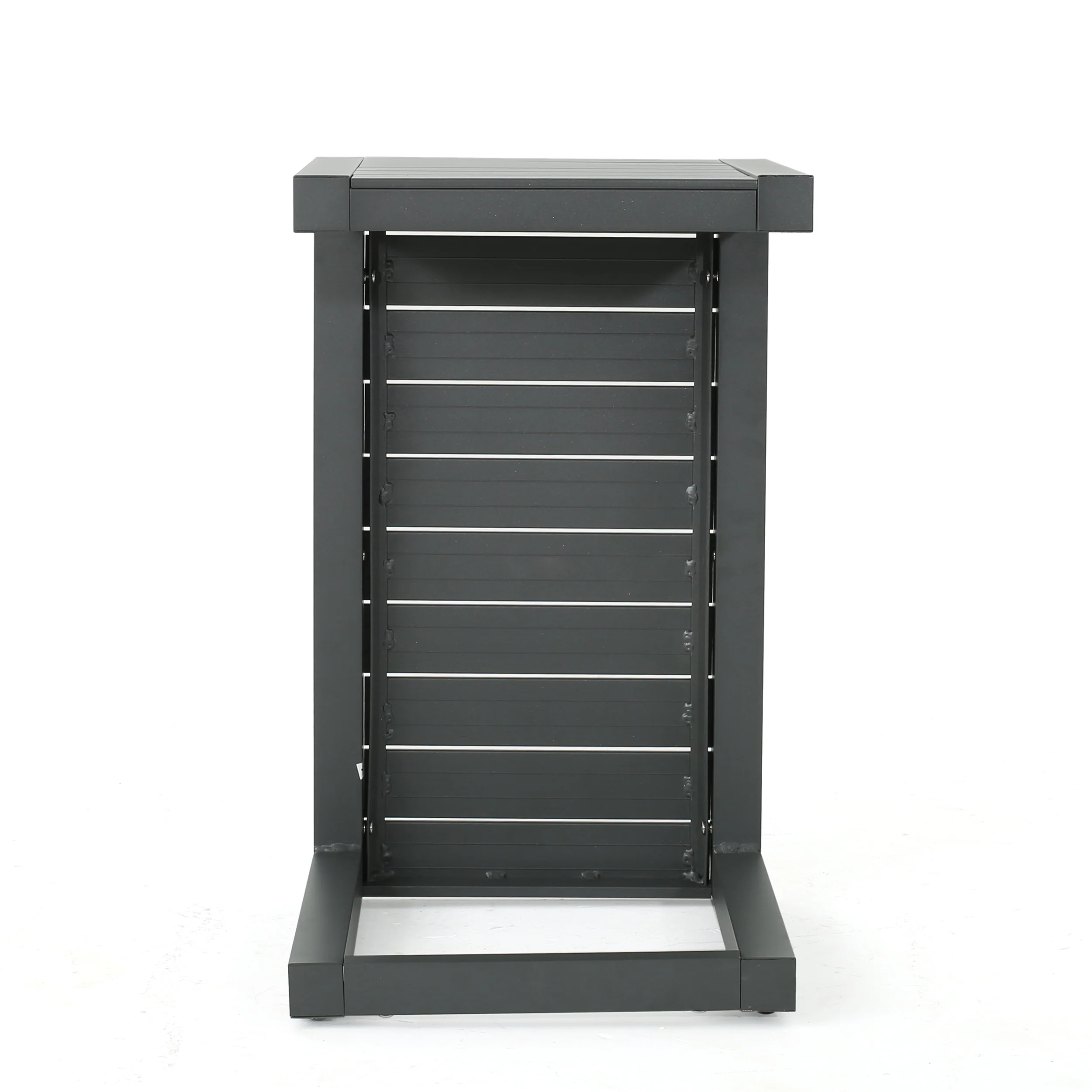 Crested Bay Outdoor Gray Aluminum C-Shaped Side Table - furnishings