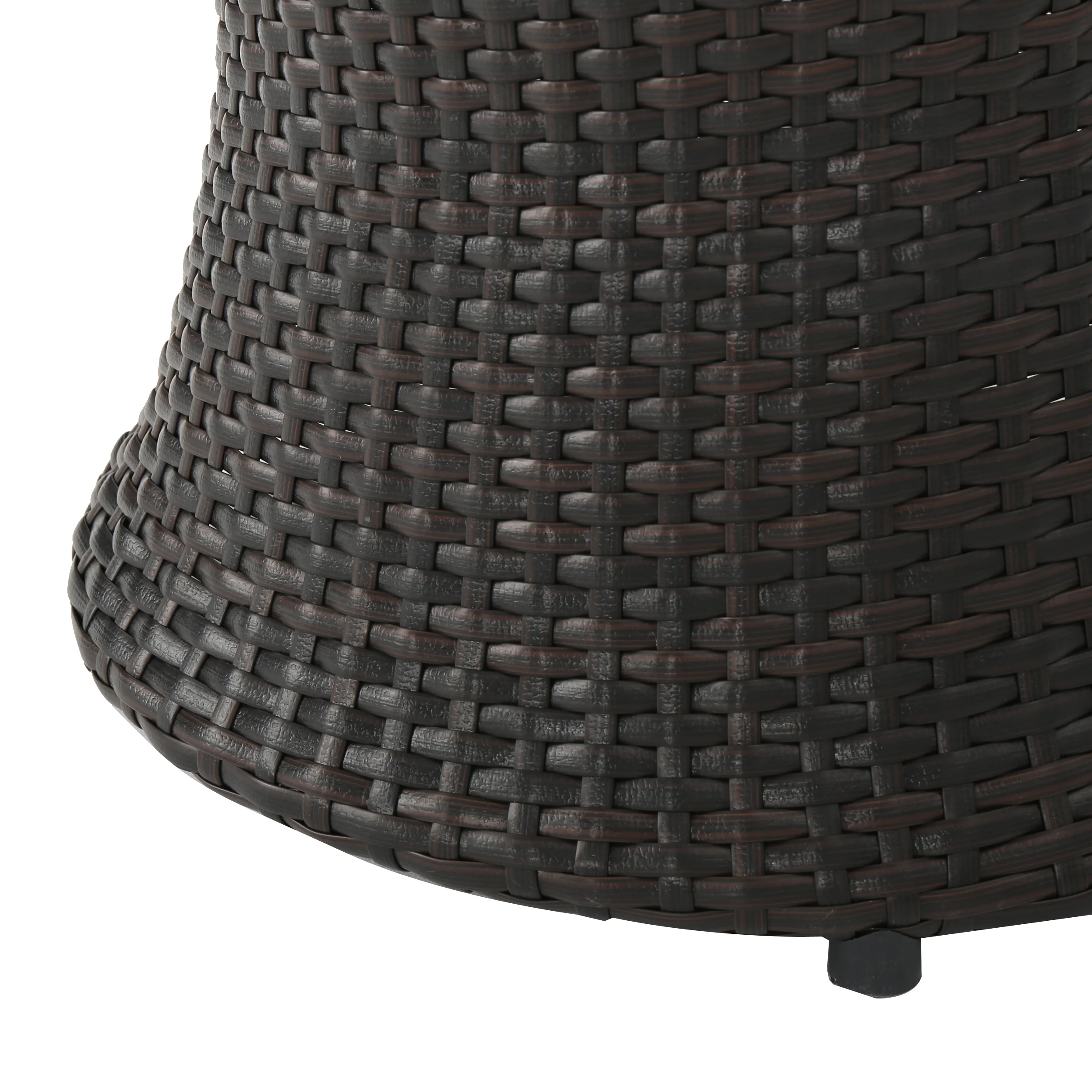 Janet Outdoor 3 Piece Wicker Chat Set, Multibrown with Beige Cushions - furnishings