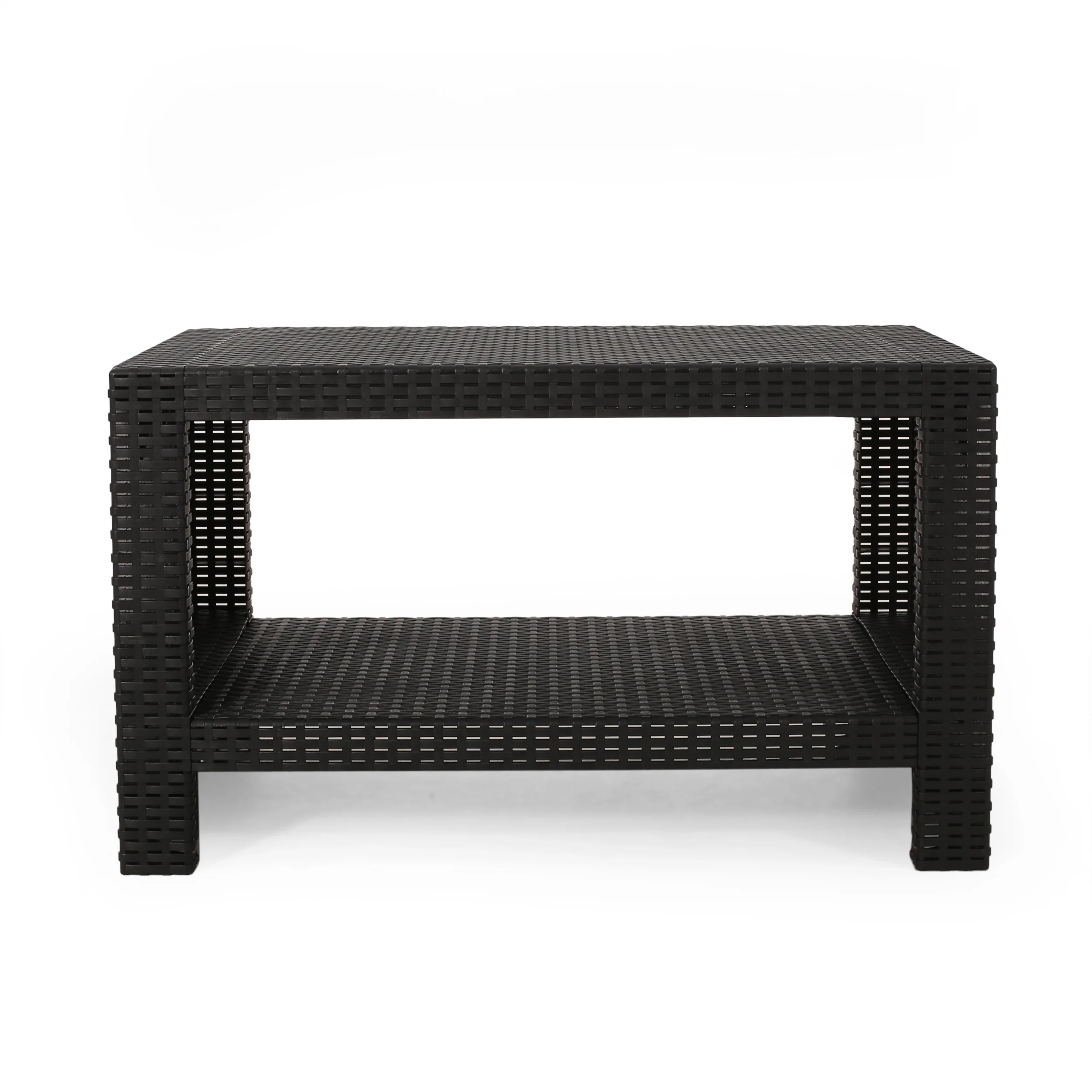 Kyara Outdoor Wicker Coffee Table, Black - furnishings