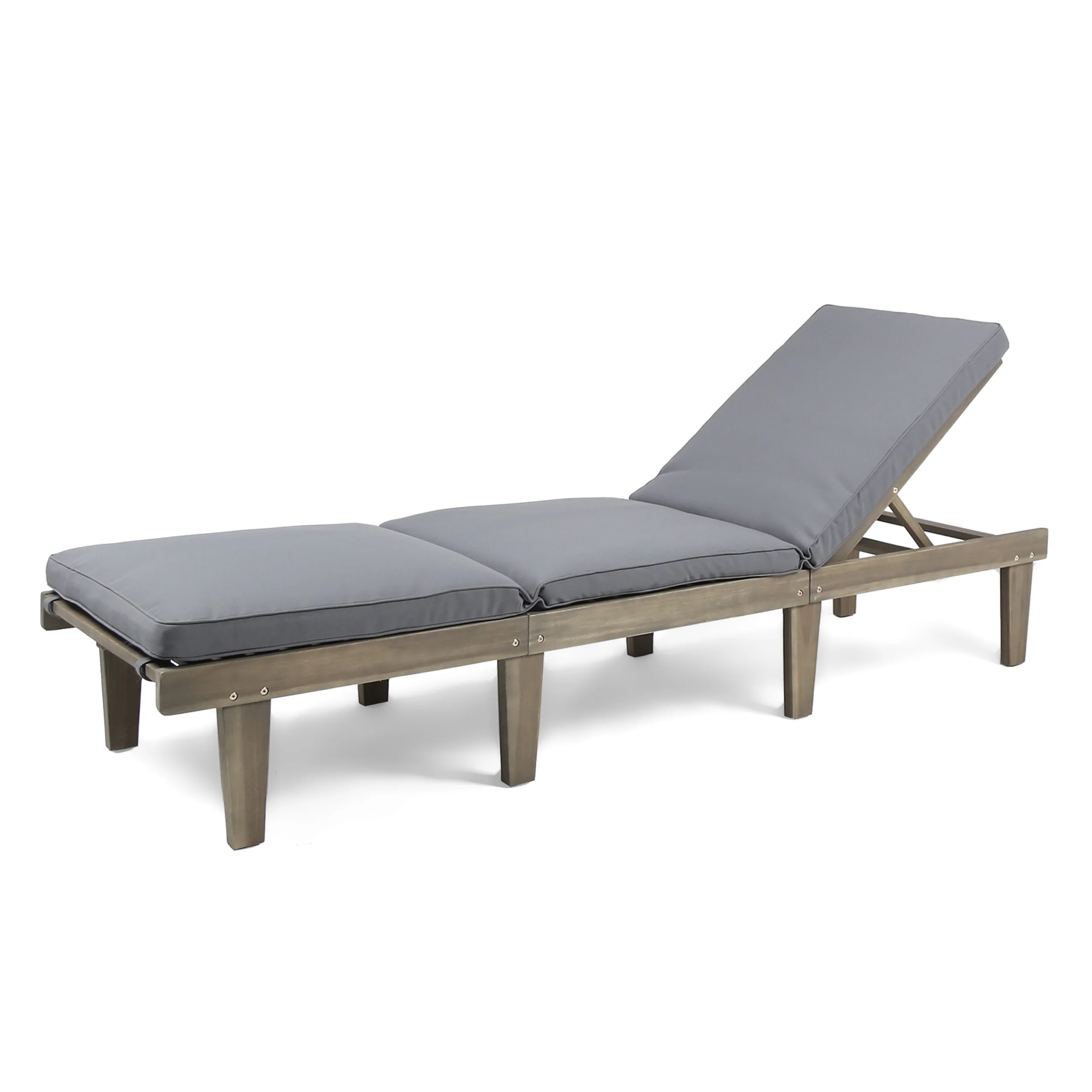Paolo Outdoor Acacia Wood 3 Piece Chaise Lounge Set with Water-Resistant Cushions - furnishings