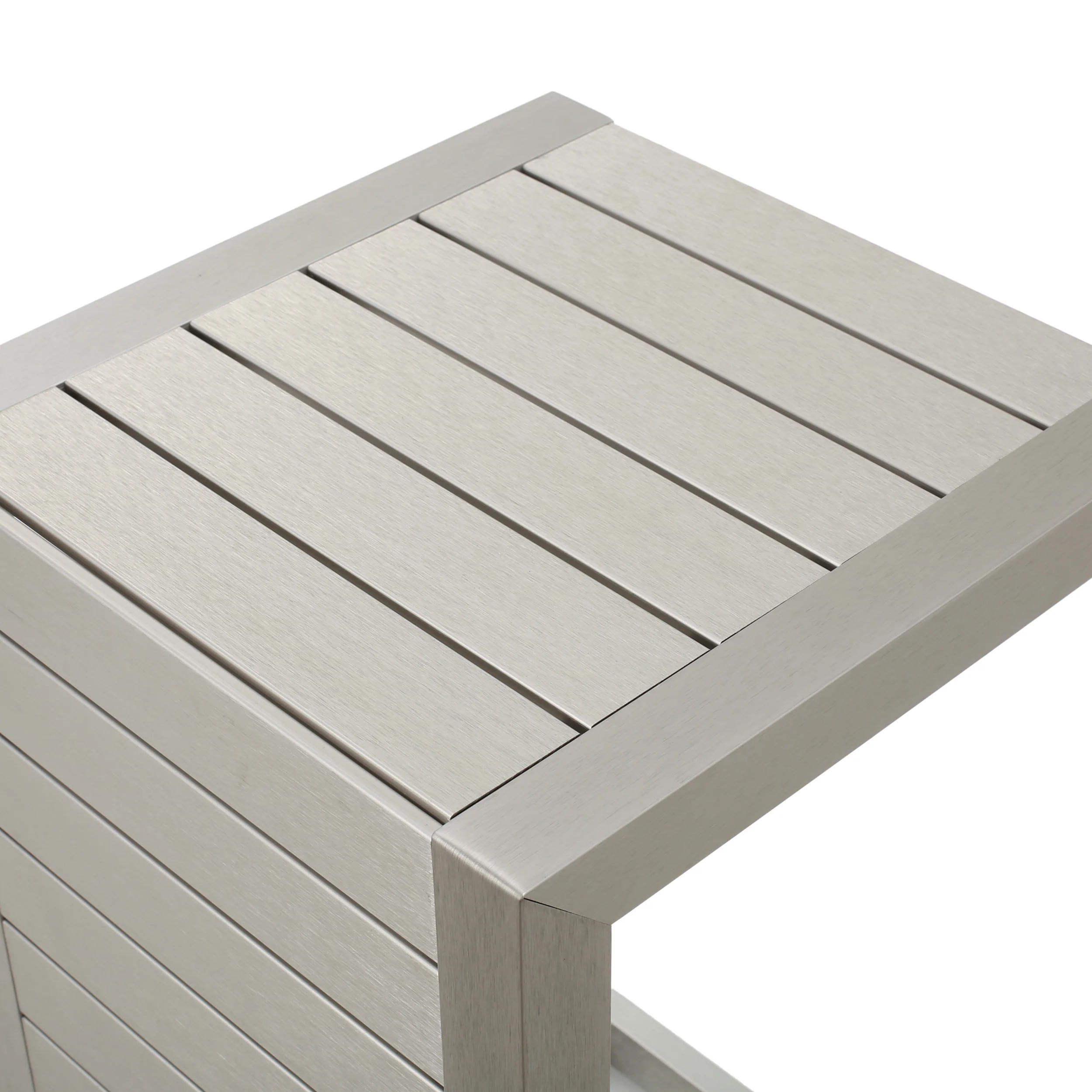 Crested-Bay Modern Aluminum C-Shaped End Table - furnishings