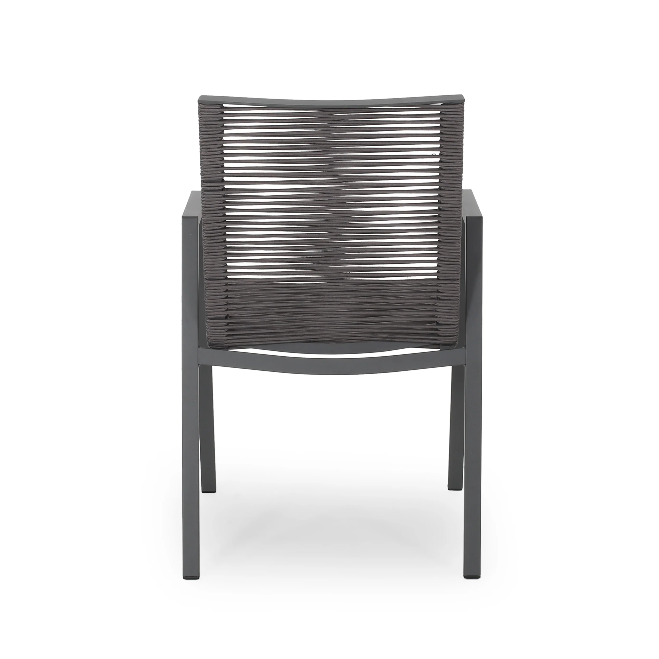 Kalli Outdoor Modern Aluminum Dining Chair with Rope Seat (Set of 2) - furnishings