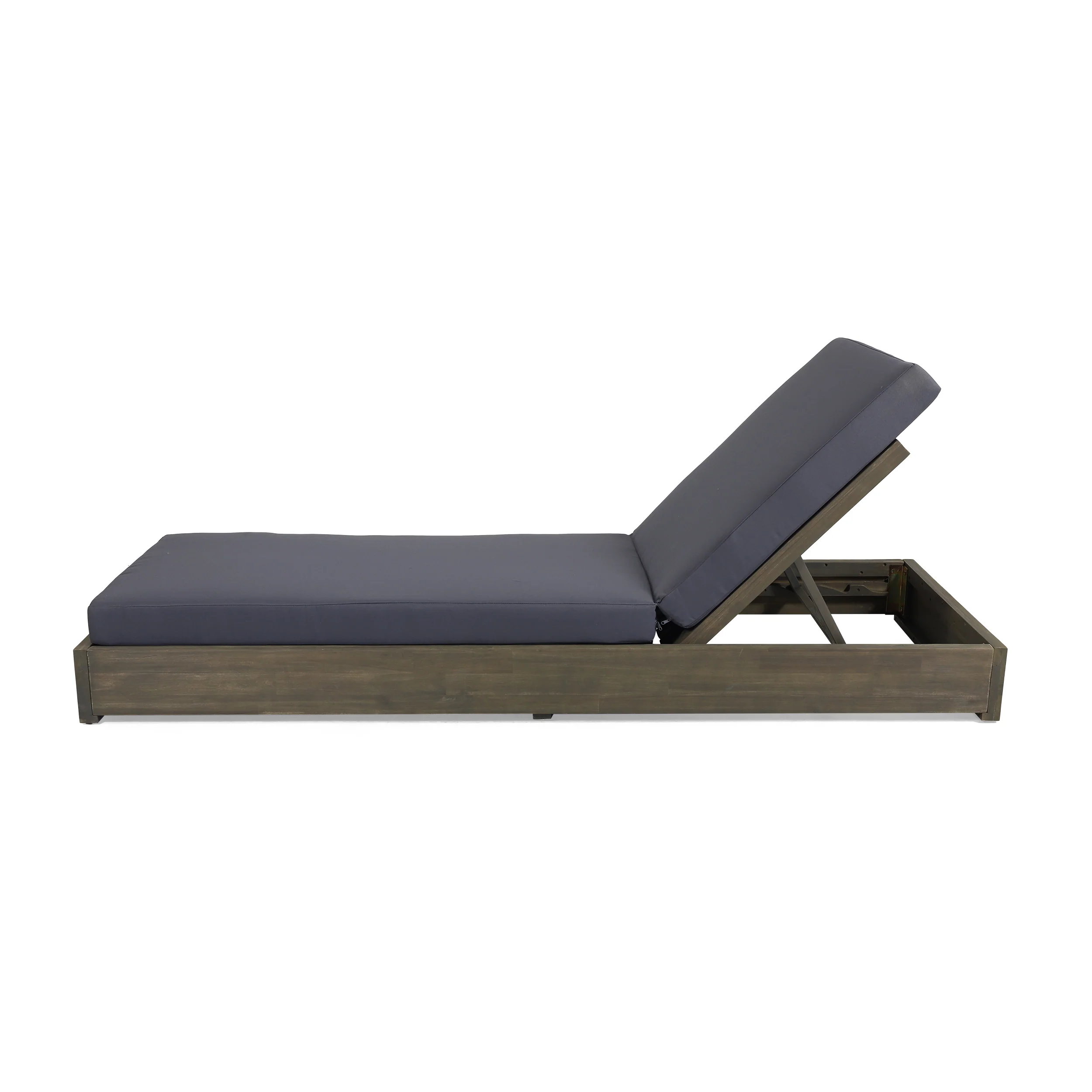 Niyanna Outdoor Acacia Wood Chaise Lounge with Cushion (Set of 4) - furnishings
