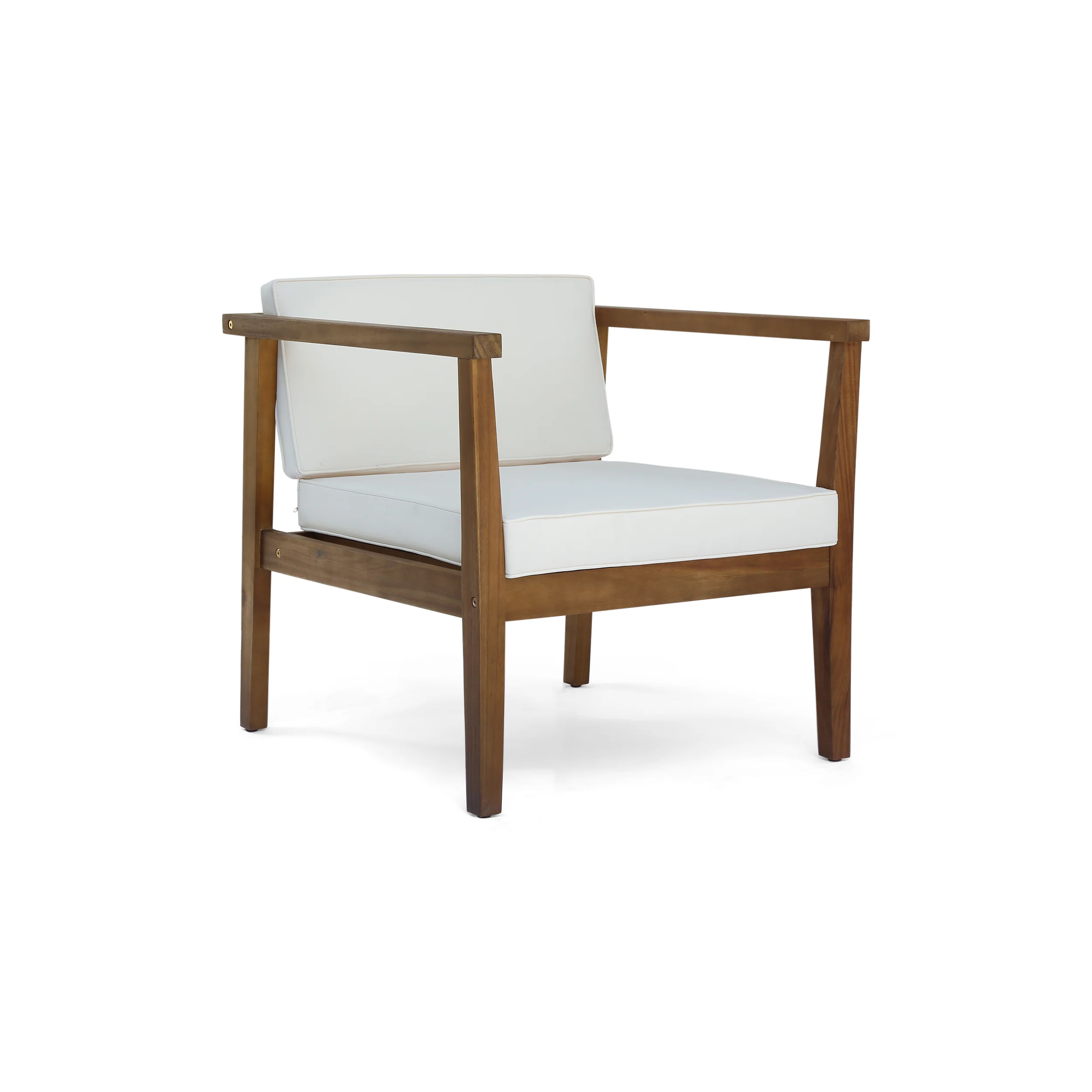 Thomson Outdoor Acacia Wood Club Chairs with Water-Resistant Cushions (Set of 2) - furnishings