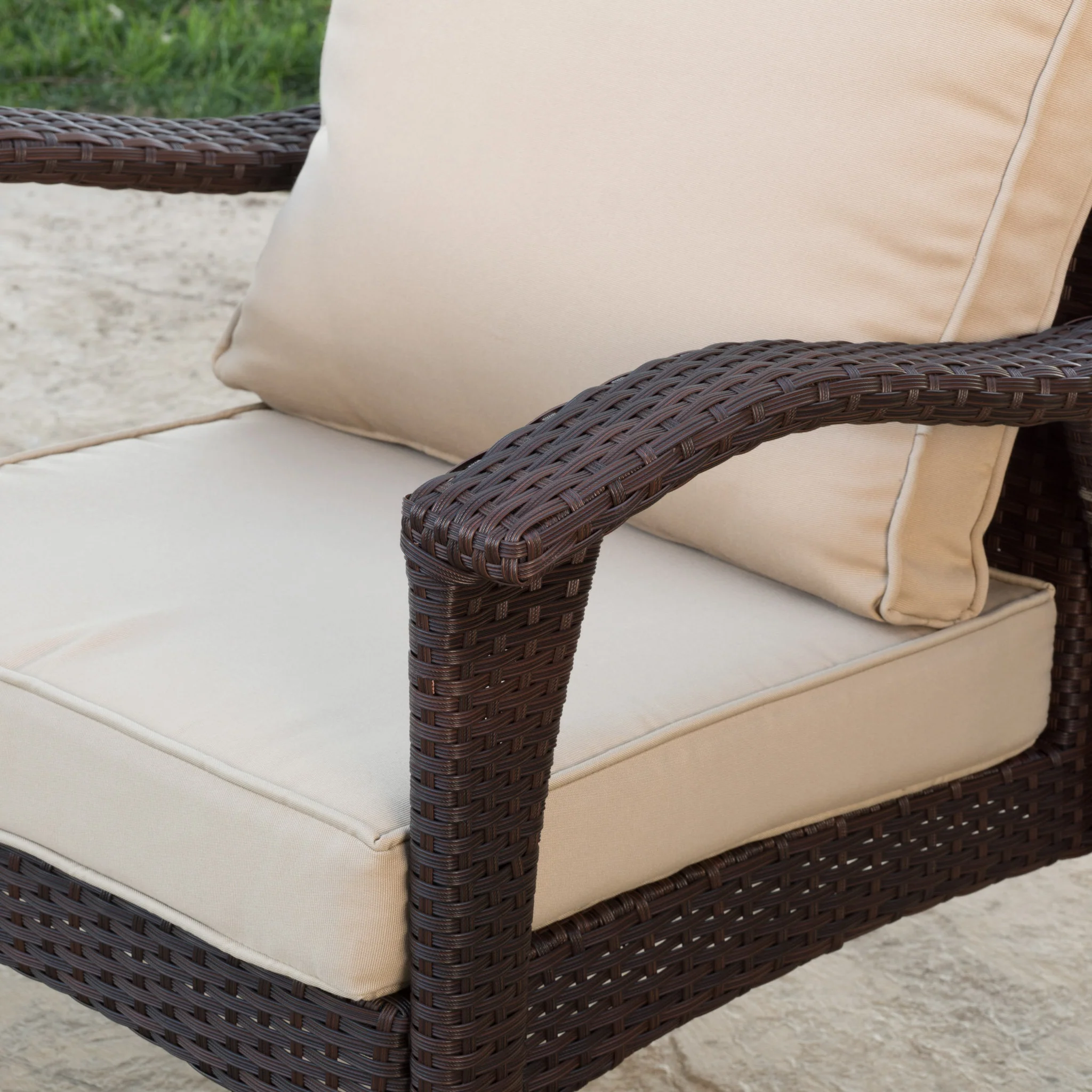 Bleecker Outdoor Wicker Club Chair with Cushion, Set of 2 - furnishings