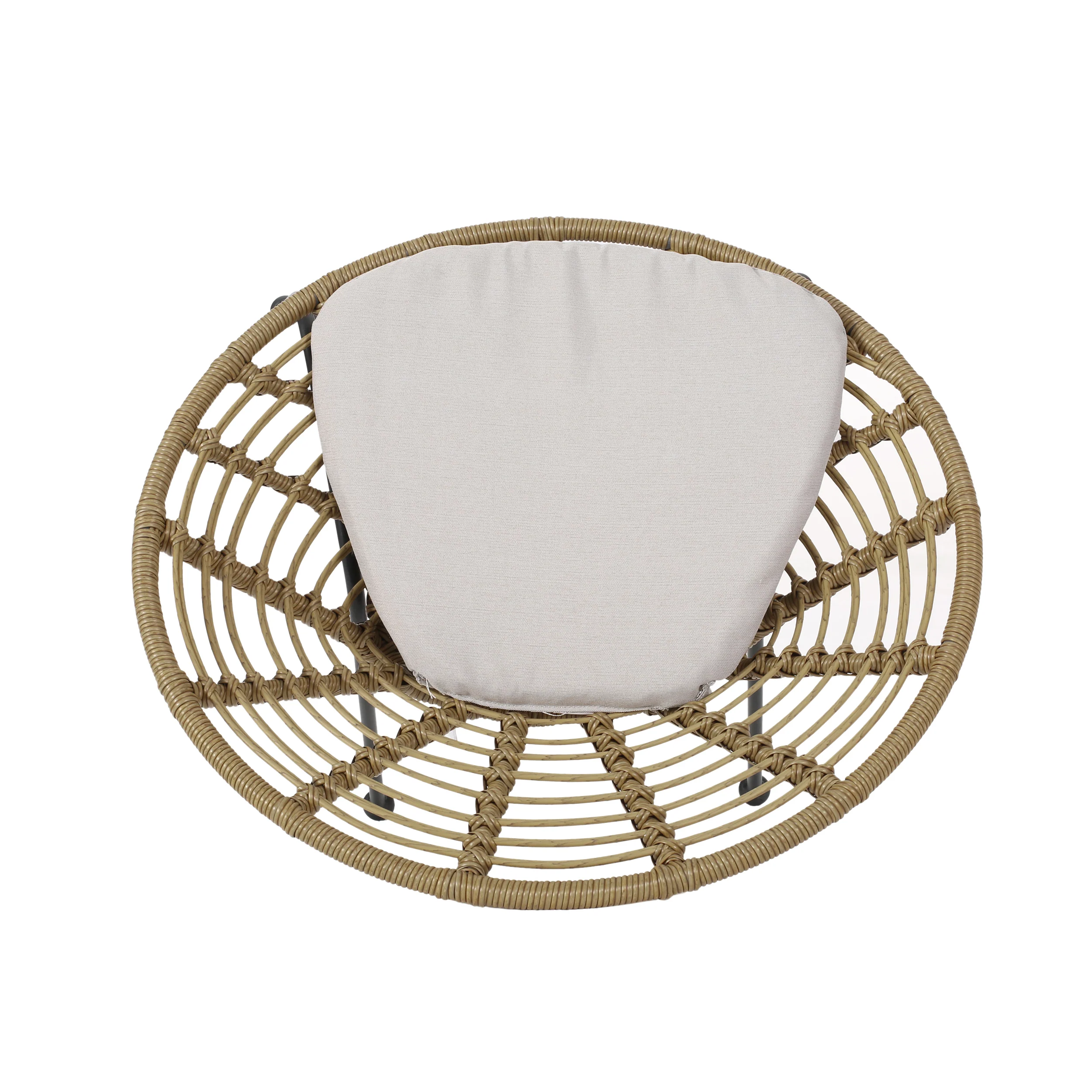 Seaton Outdoor Modern Boho 2 Seater Wicker Chat Set with Side Table - furnishings