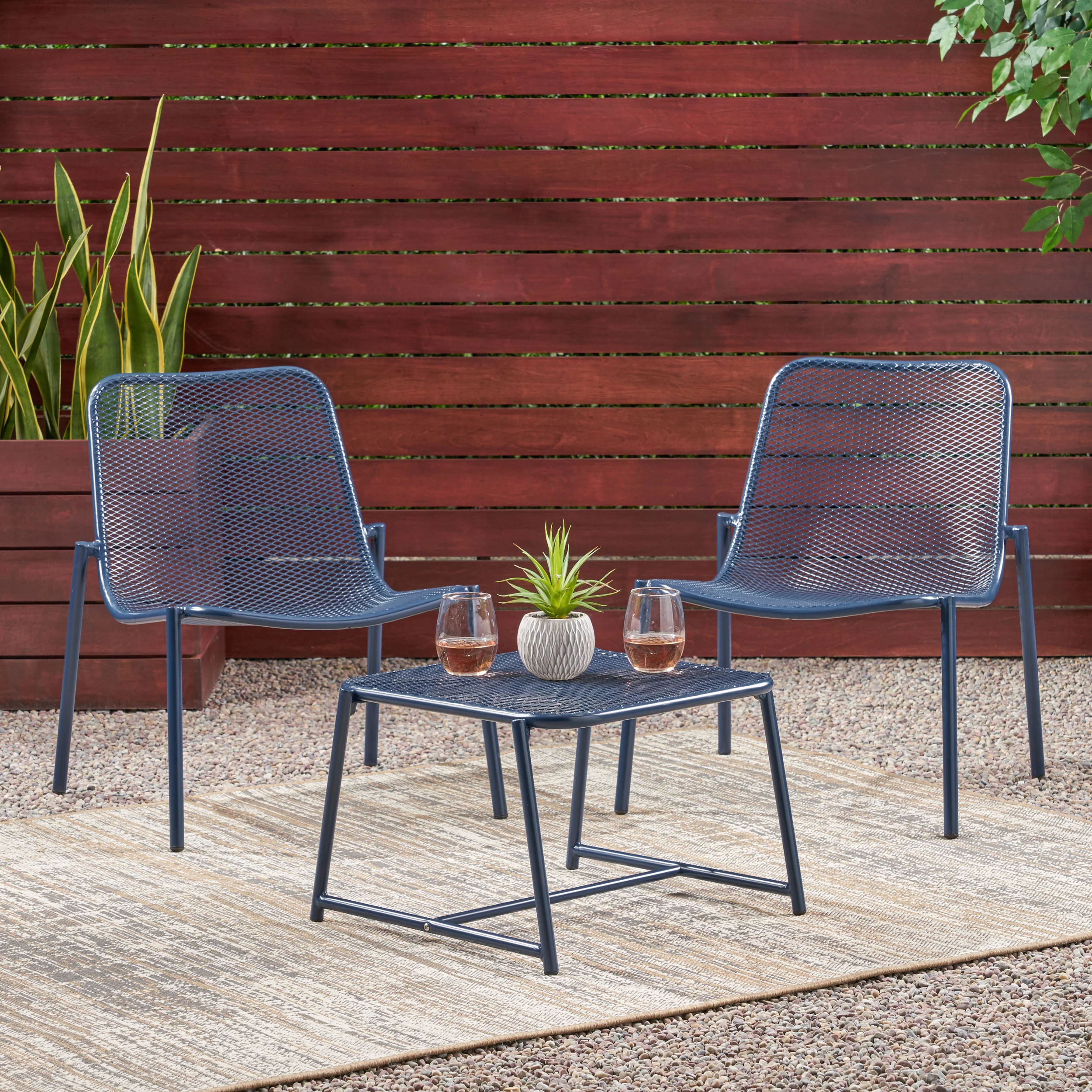 Brenner Outdoor Modern 2 Seater Chat Set - furnishings