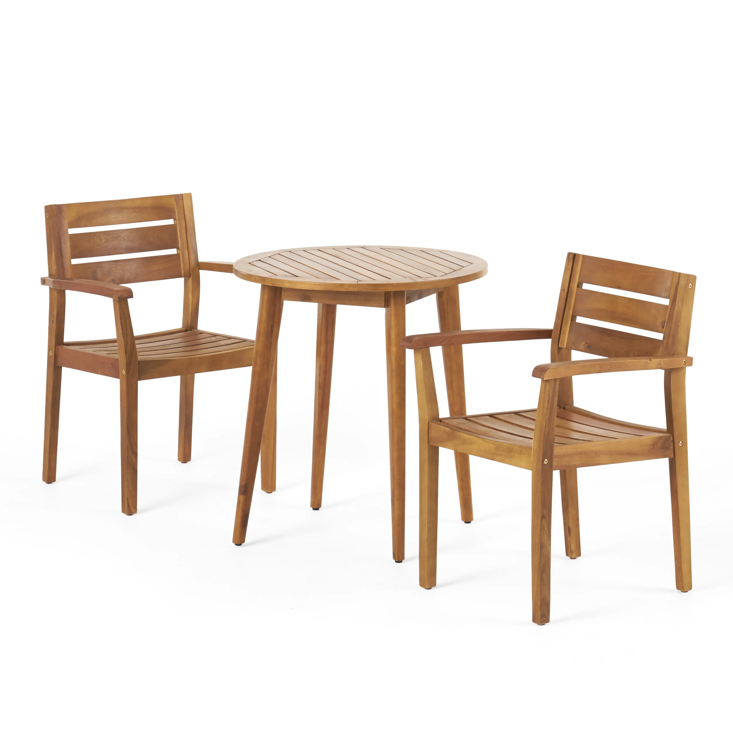 Kuhn Outdoor 3 Piece Acacia Wood Bistro Set - furnishings