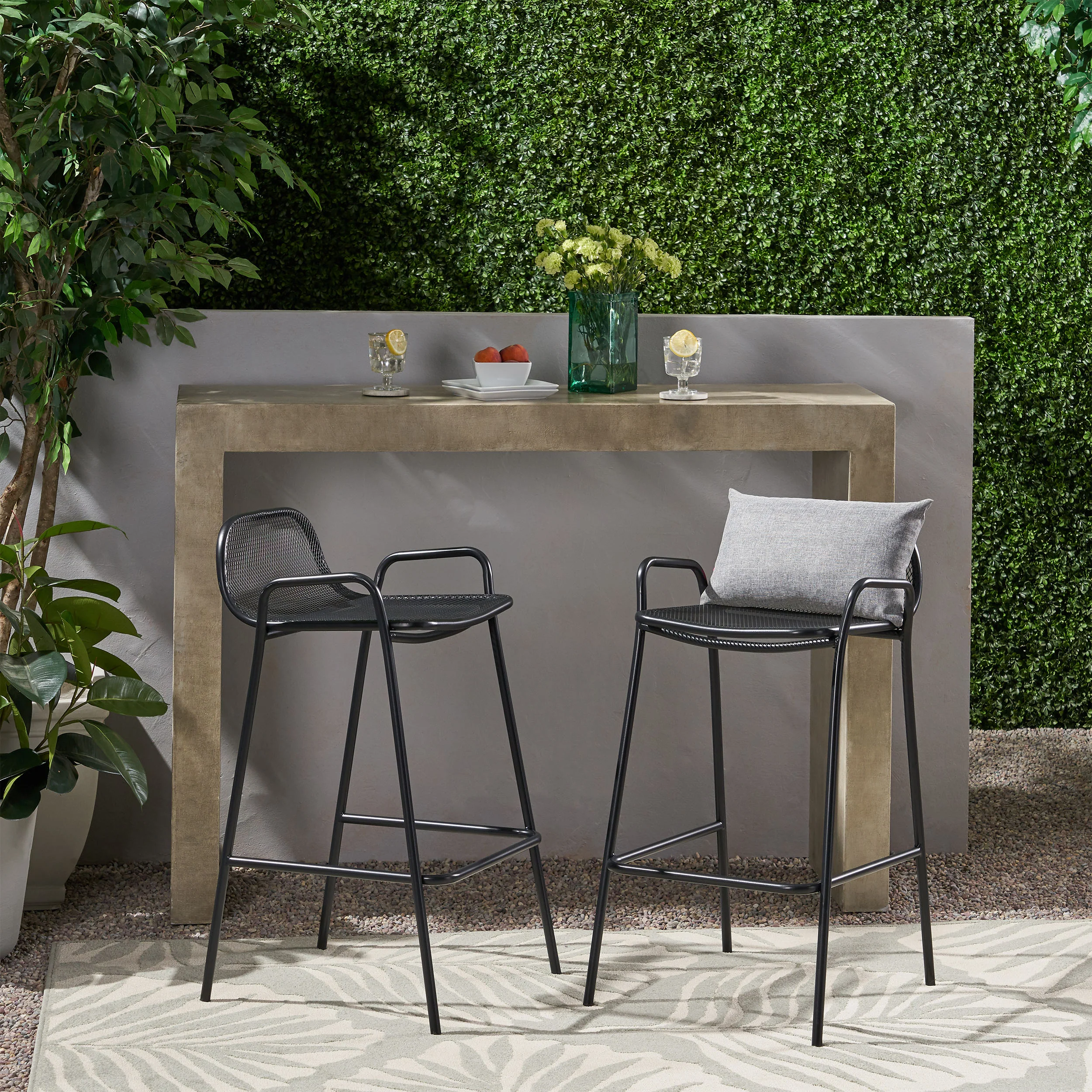 Linda Modern Iron Barstool (Set of 2) - furnishings