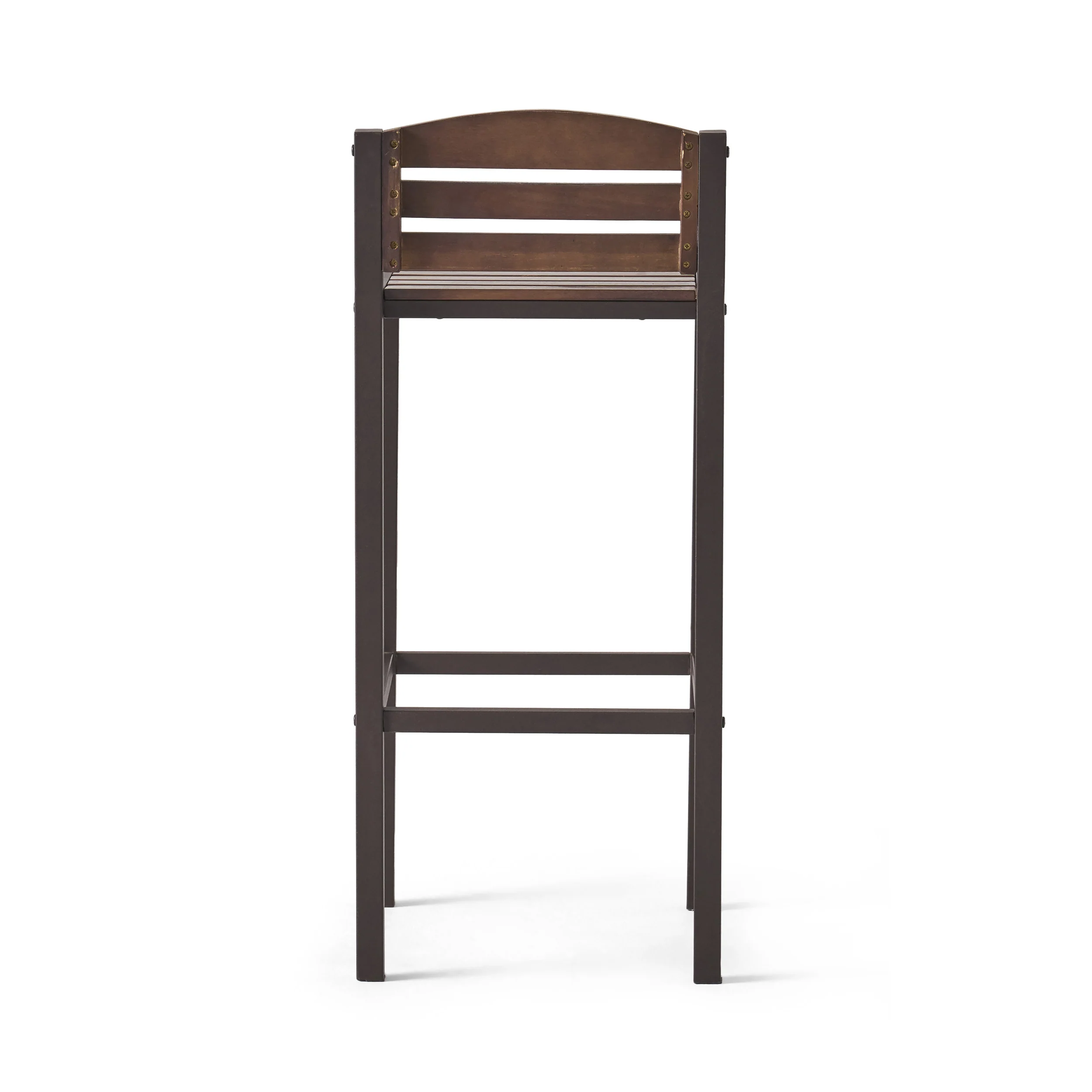 Isabel Acacia Rustic Metal & Dark Brown Wood 30-Inch Barstools (Set of 2) - furnishings