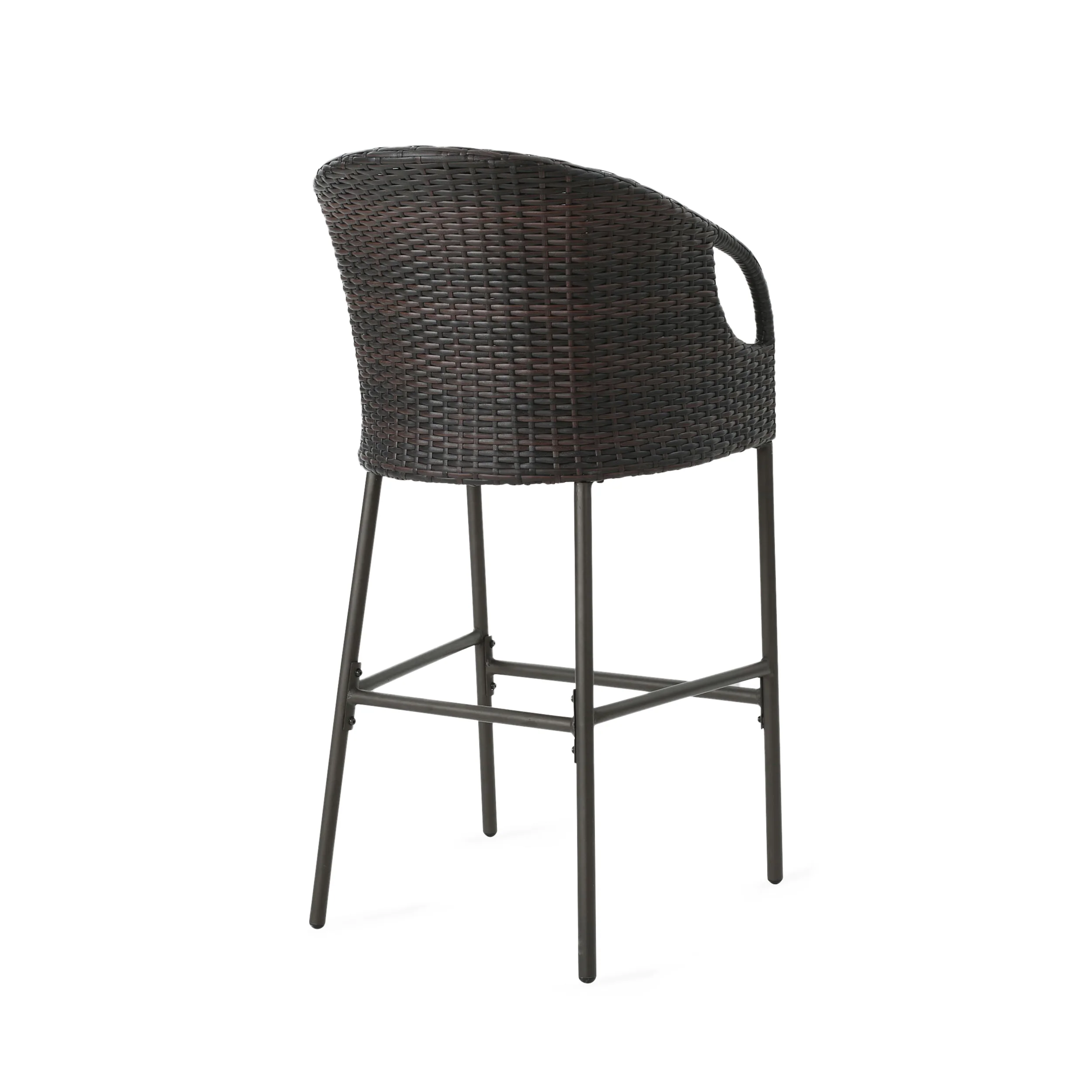 Dunlevy 31-Inch Outdoor Wicker Barstools with Water Resistant Cushions - furnishings