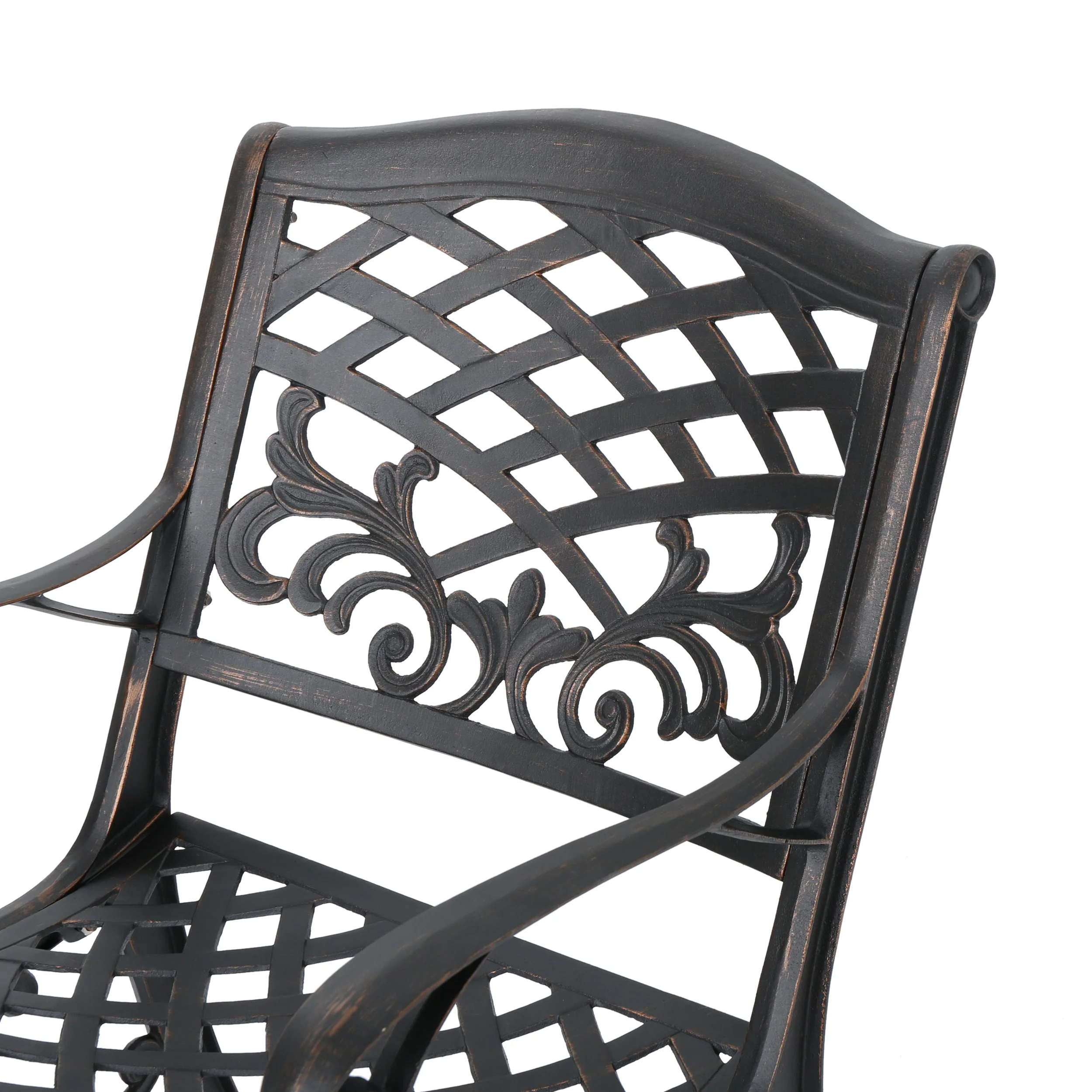 Myrtle Beach Outdoor Patina Copper Finished Aluminum Dining Chairs (Set of 2) - furnishings