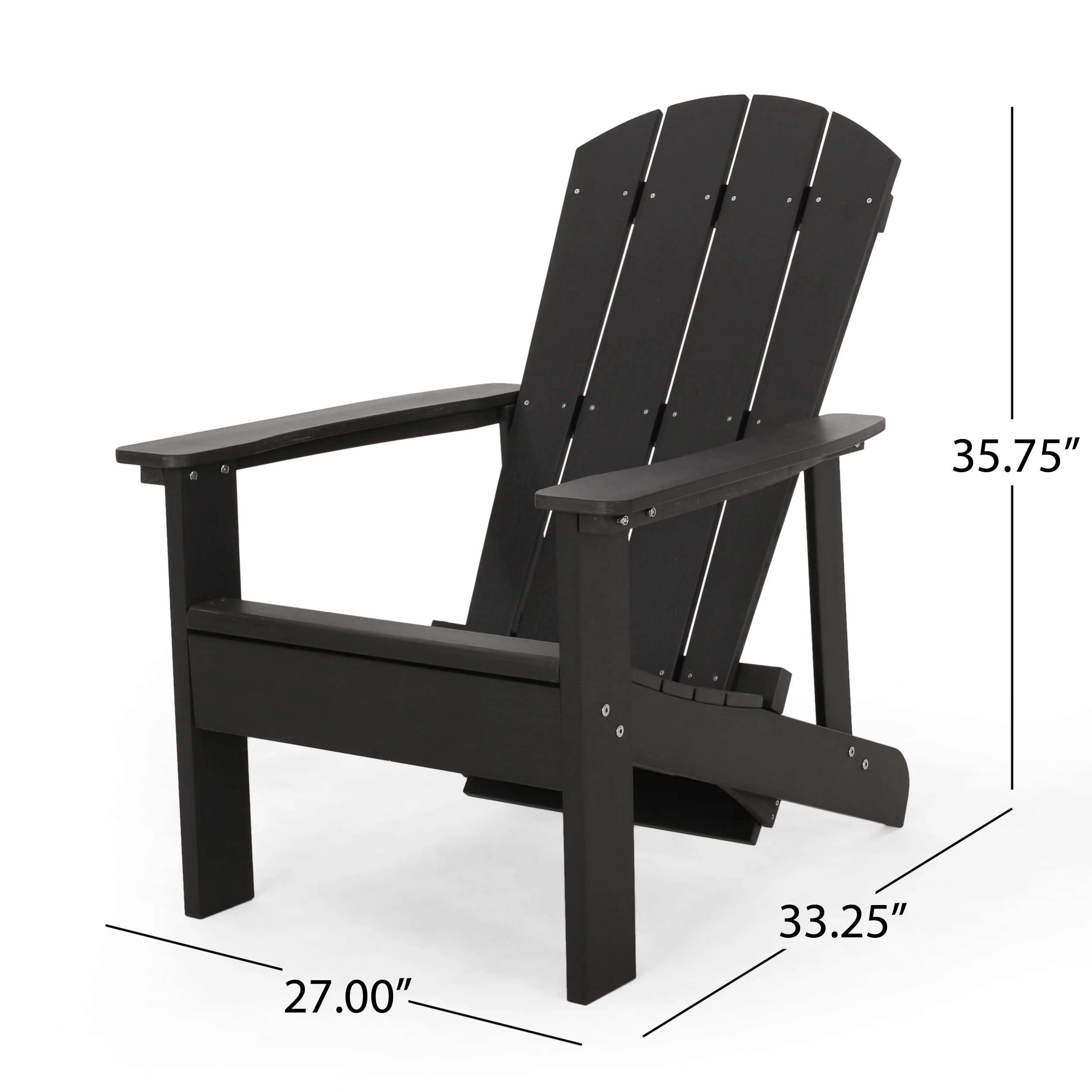 Ulises Outdoor Faux Wood Adirondack Chair with Retractable Ottoman - furnishings