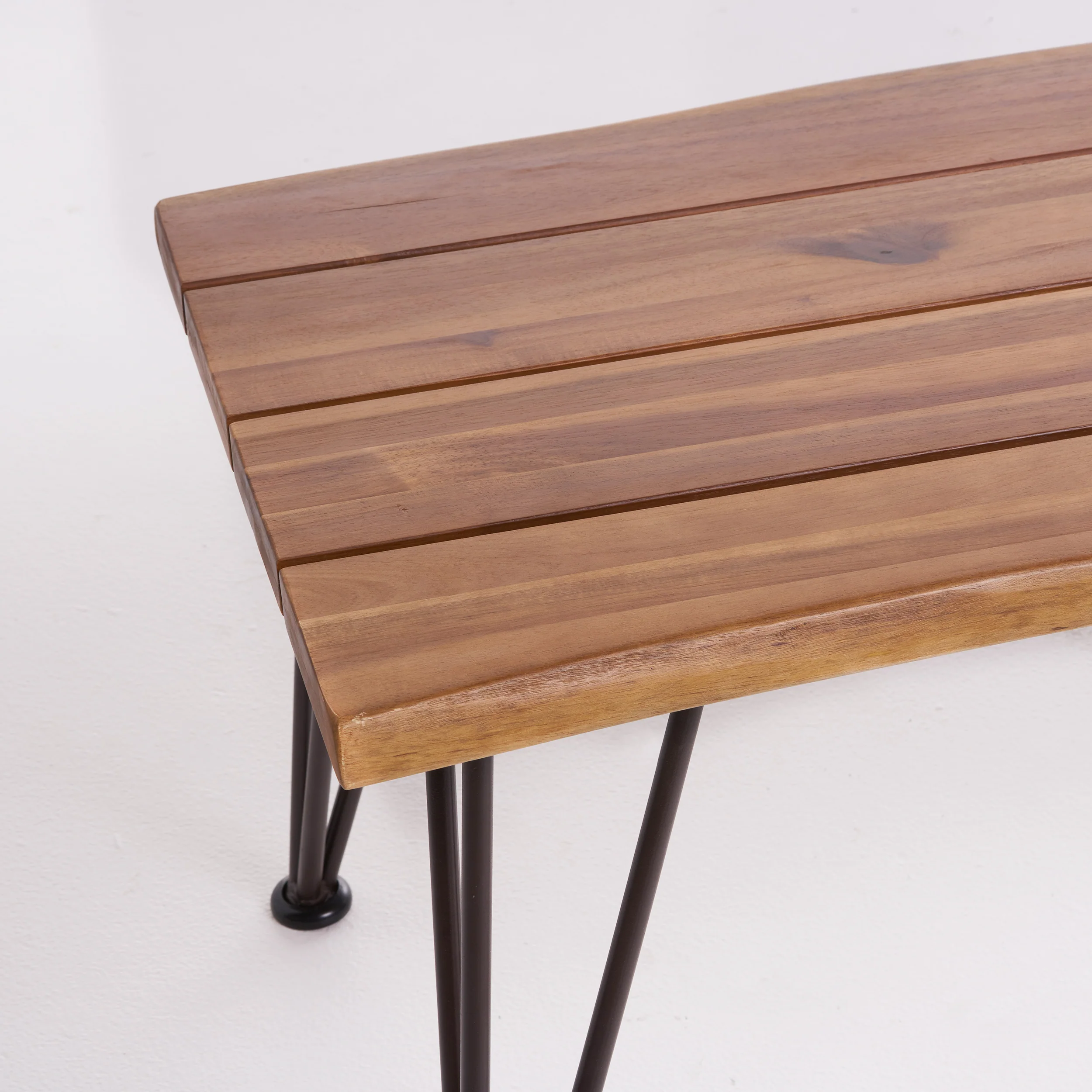 Zephyra Outdoor Rustic Finished Iron & Acacia Wood Coffee Table - furnishings