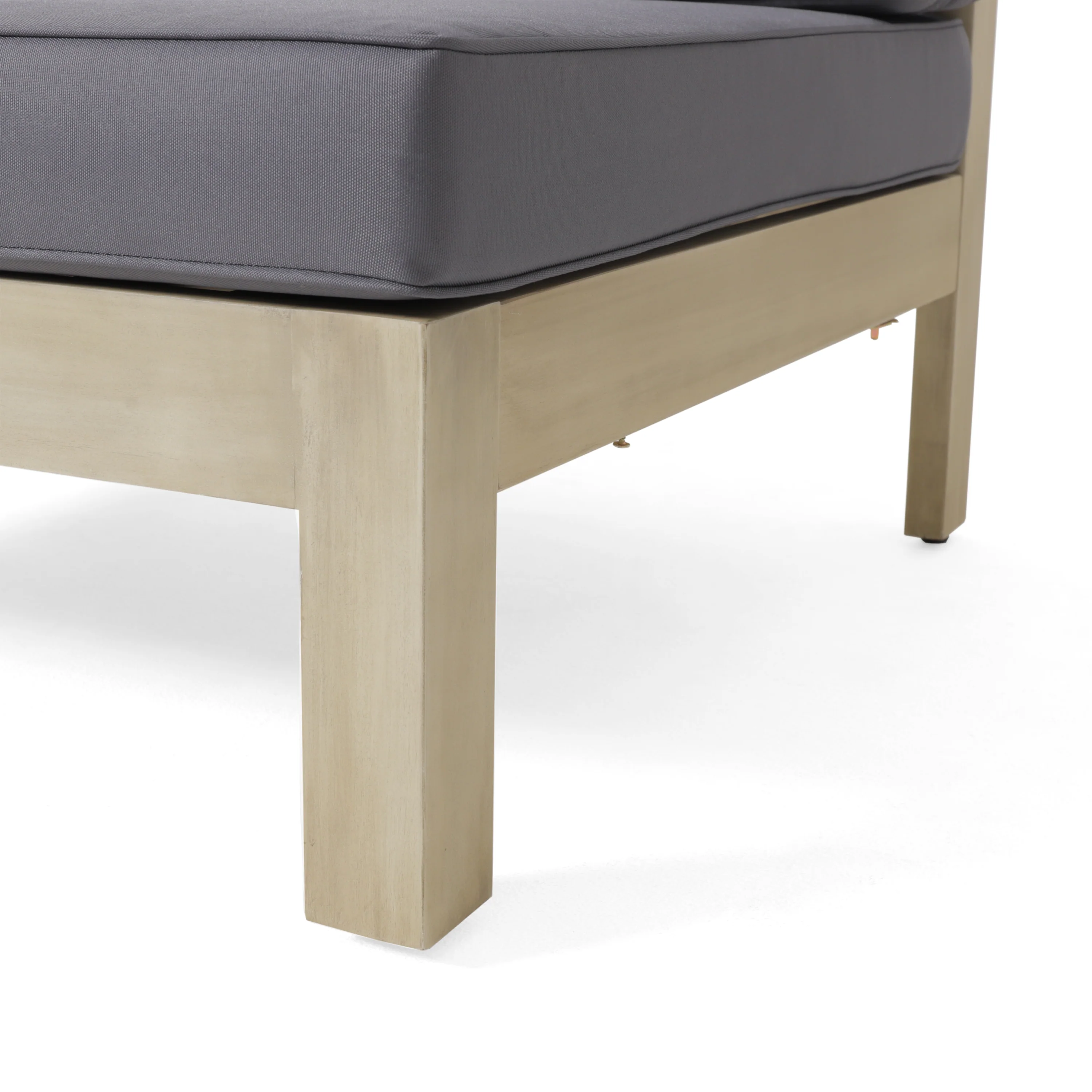 Brava Outdoor 5-Seater Gray Acacia Wood Sectional Sofa Set with Coffee Table - furnishings