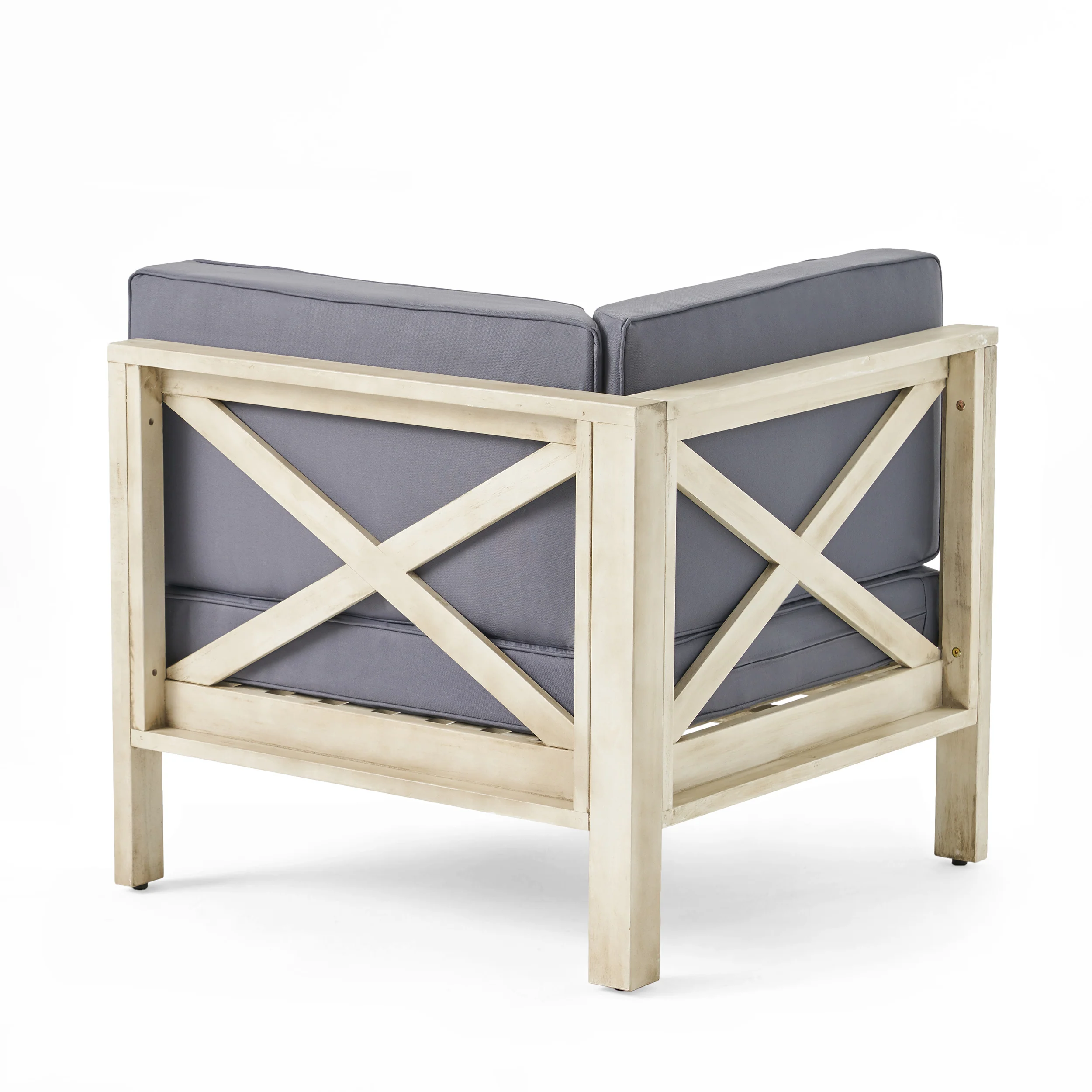 Brava Outdoor Modular Acacia Wood Sofa with Cushions - furnishings