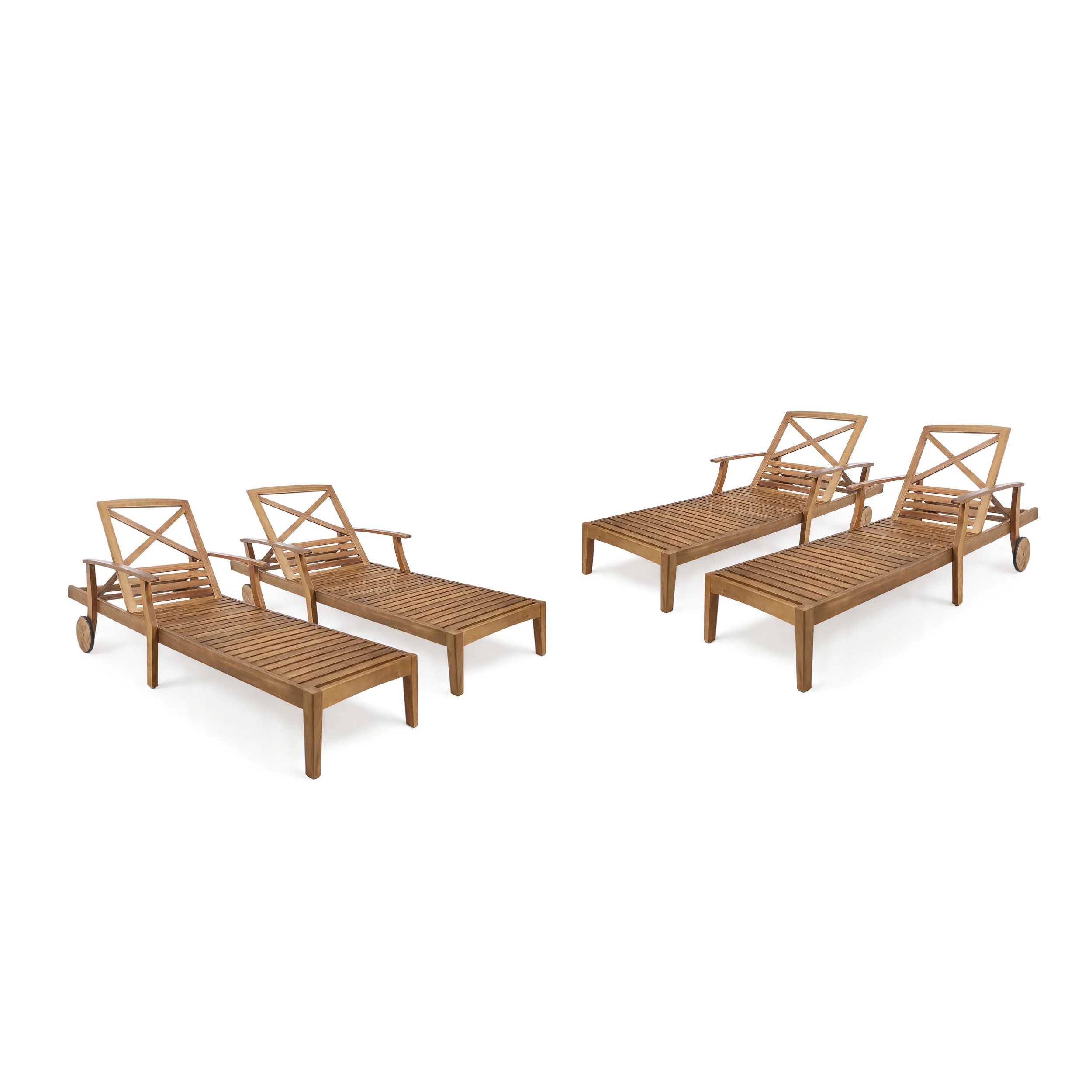Thalia Outdoor Teak Finished Acacia Wood Chaise Lounge - furnishings