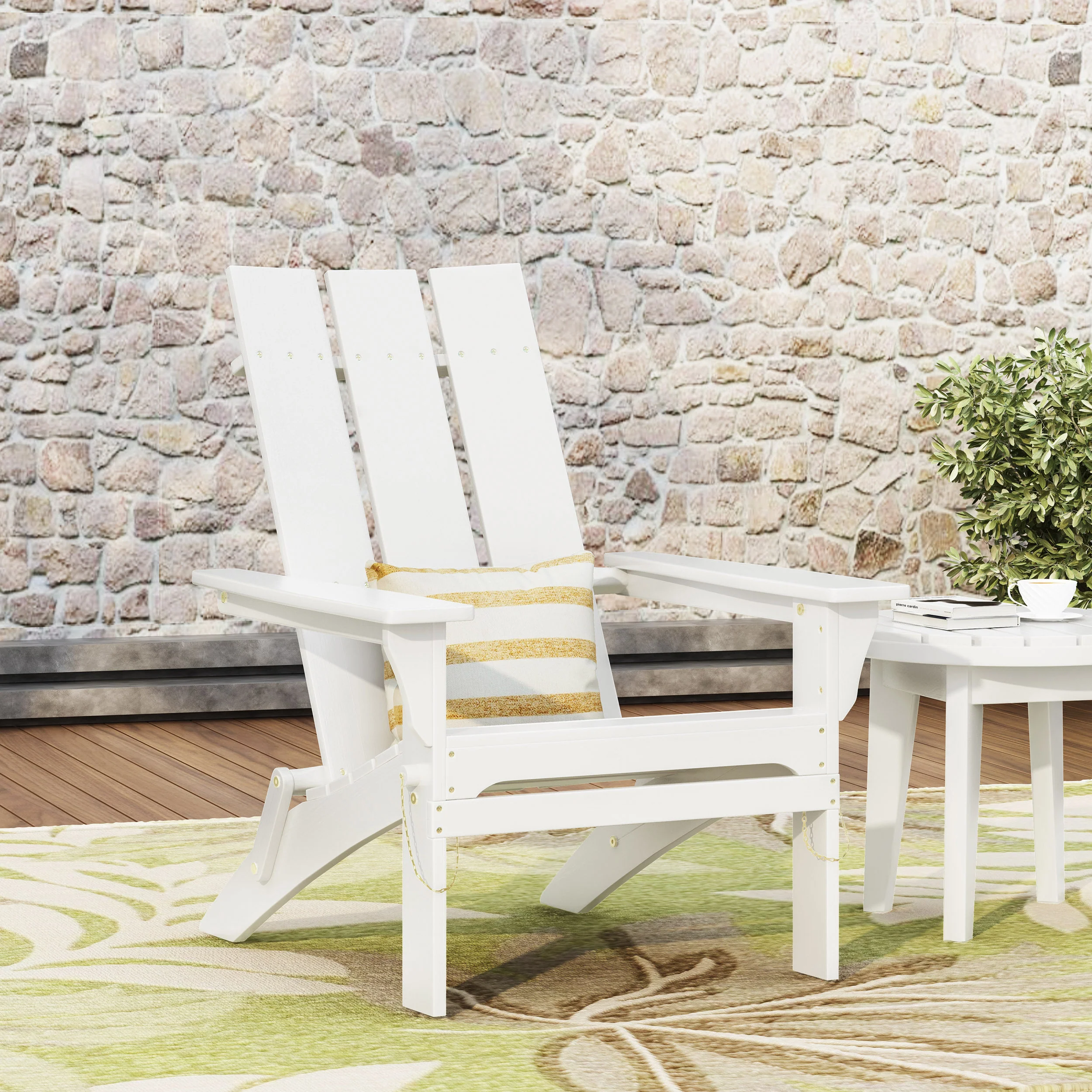 Gurekam Outdoor Acacia Wood Foldable Adirondack Chair - furnishings