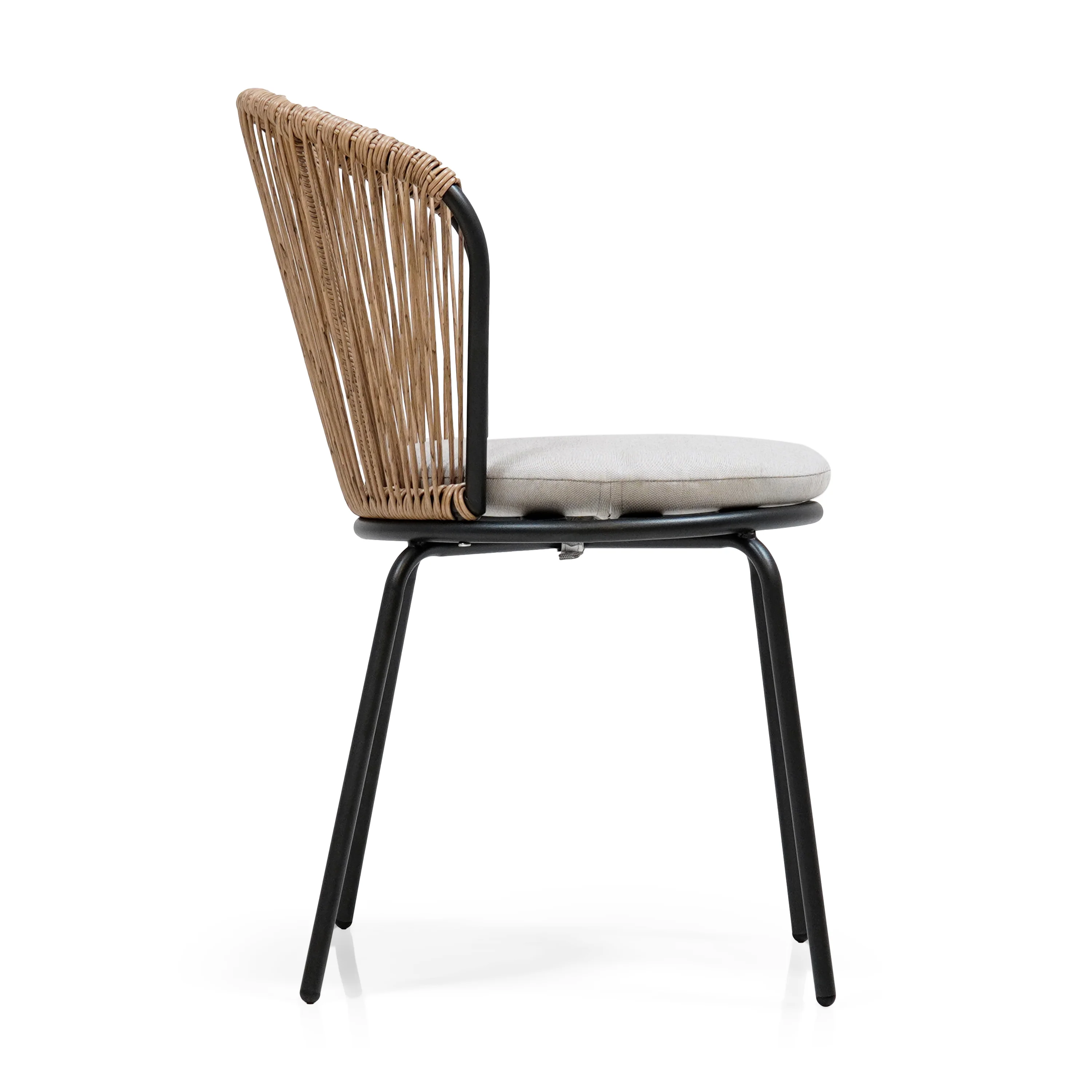 Sunny Indoor & Outdoor Rattan Dining Chair with Cushion Set of 2 - furnishings