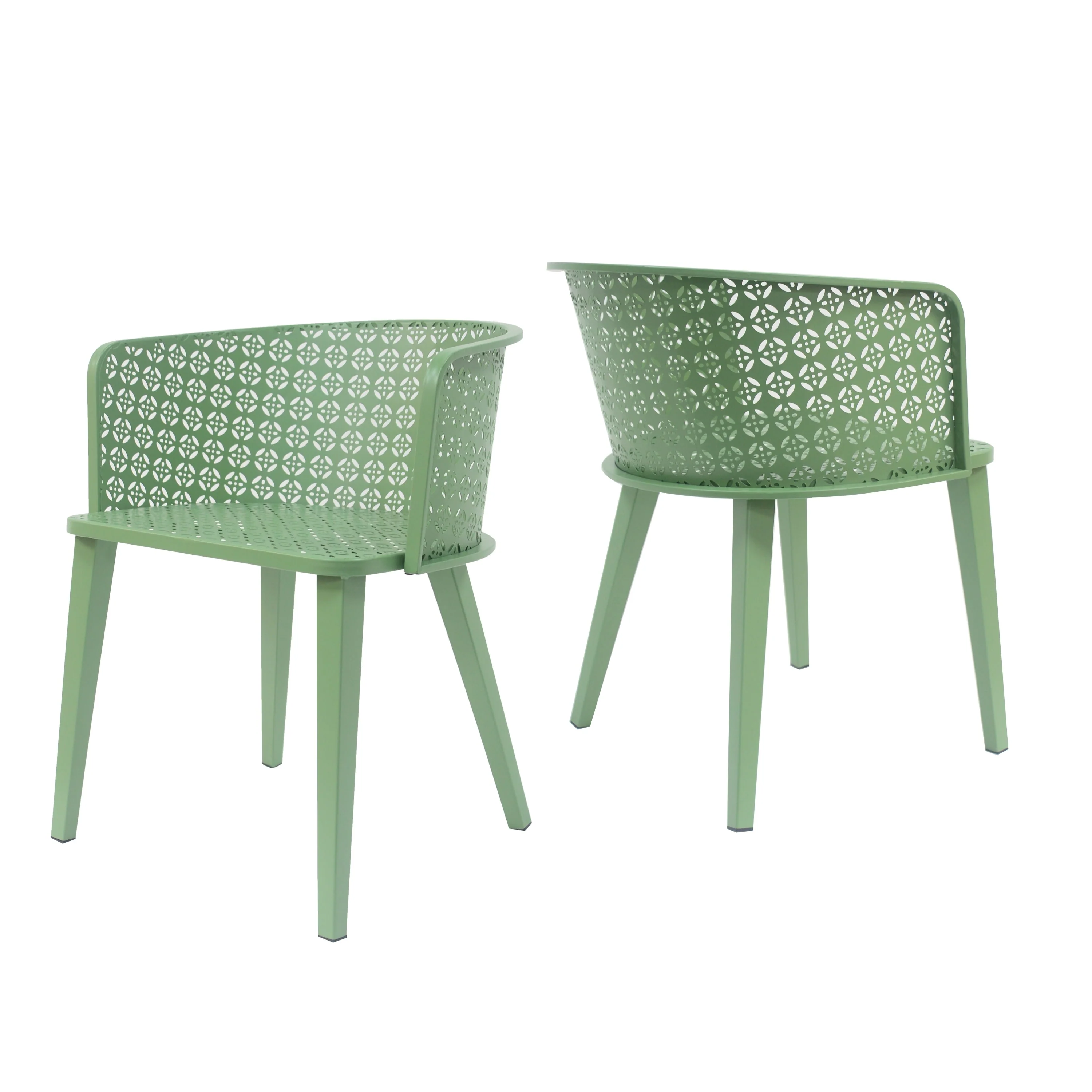 Caspiane Outdoor Patio Dining Chairs with Iron Frame - furnishings