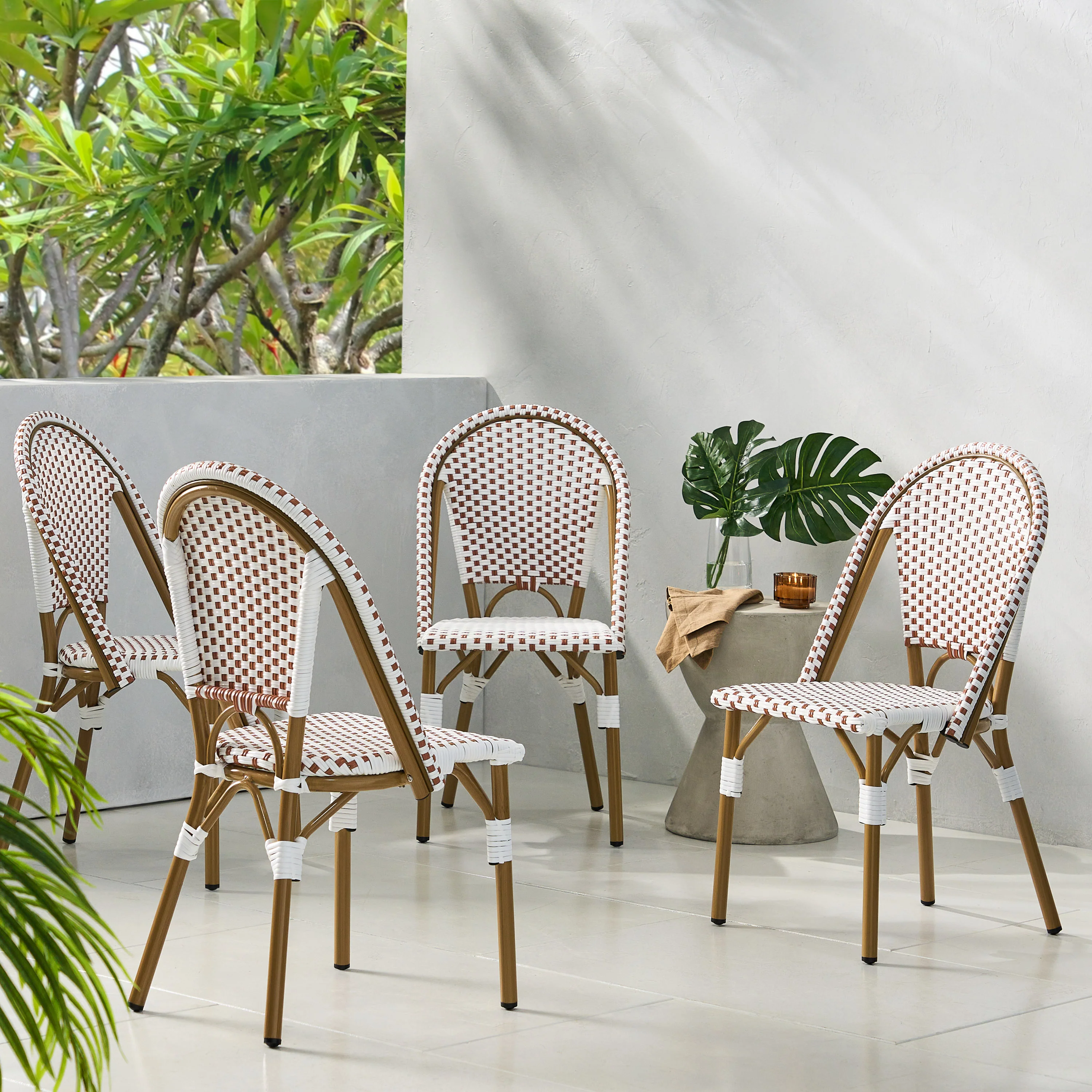 Brandy Outdoor French Bistro Chair, Set of 4 - furnishings
