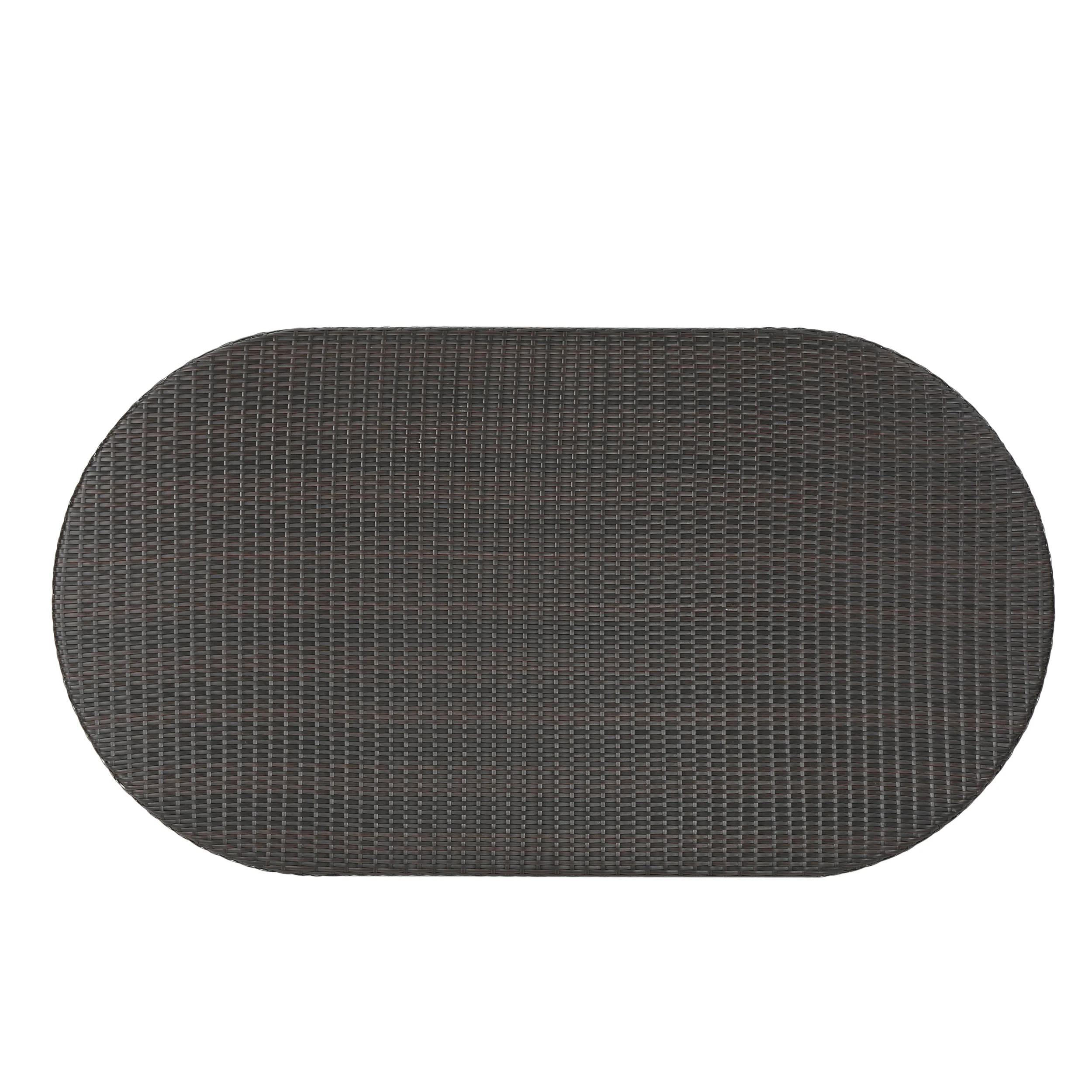 Bristle Multi Brown PE Oval Dining Table - furnishings