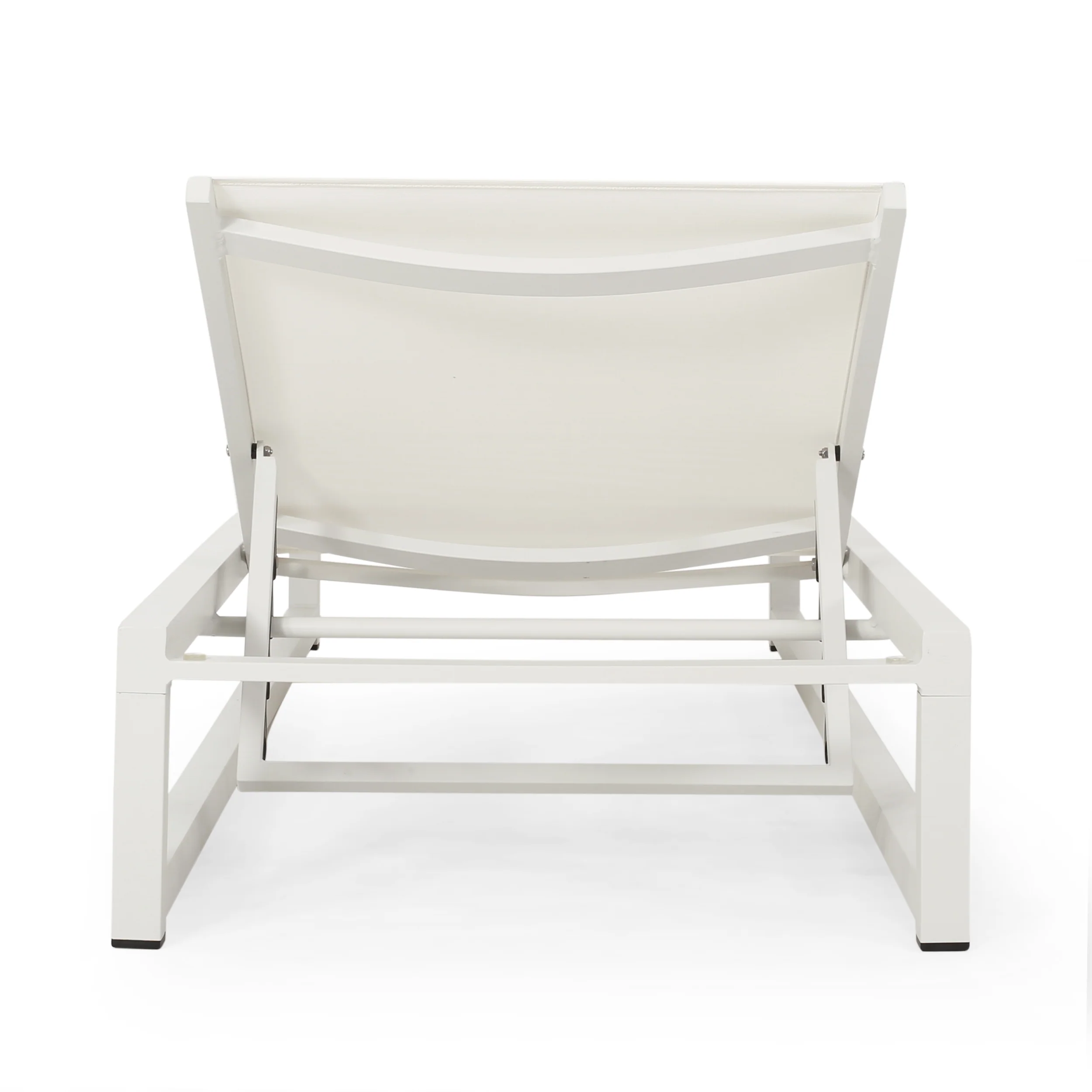 Moderna Outdoor Aluminum Chaise Lounge with Mesh Seating (Set of 2) - furnishings