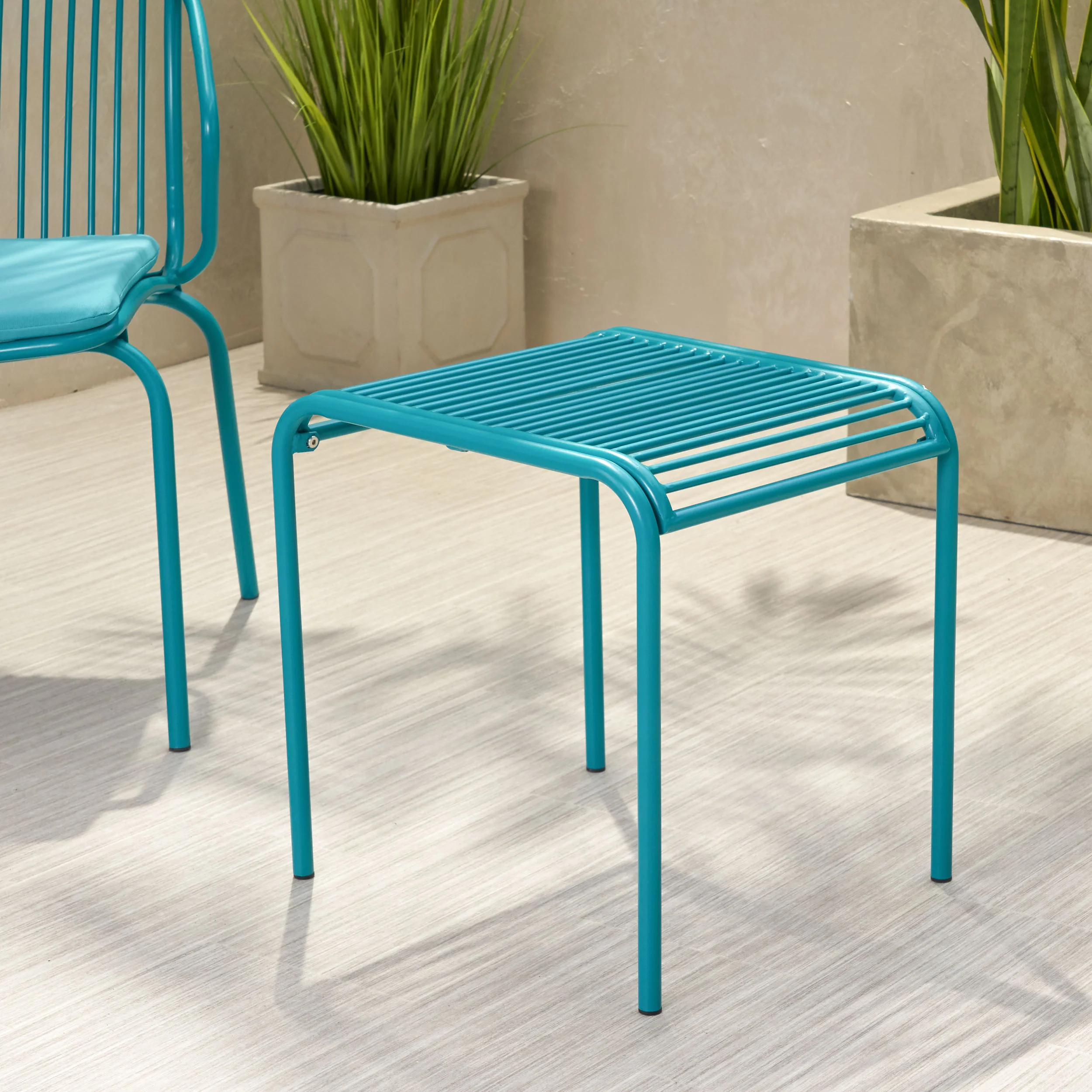 Emily Outdoor Modern Iron Side Table - furnishings