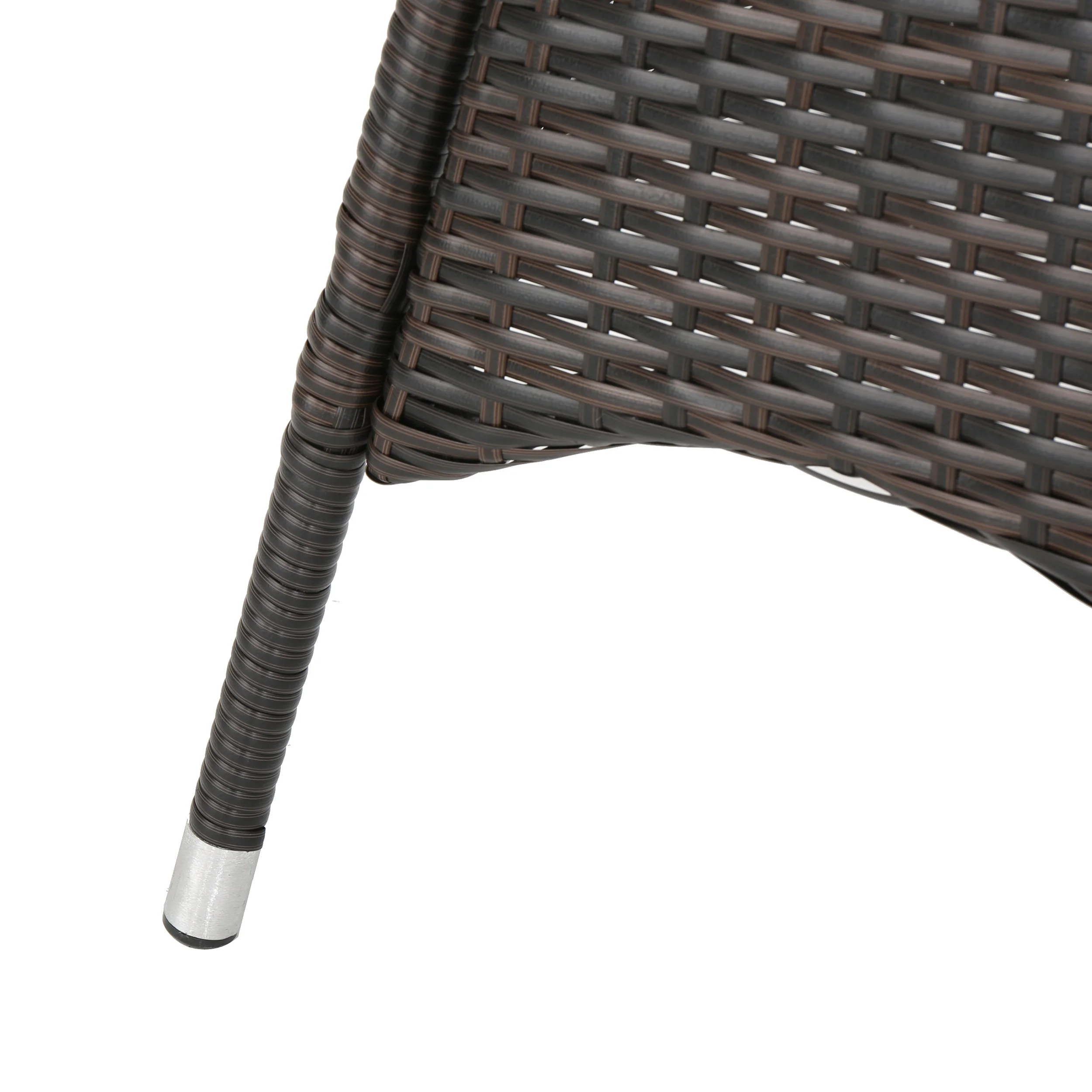 Hennry Outdoor 3 Piece Multibrown Wicker Round Bistro Set - furnishings
