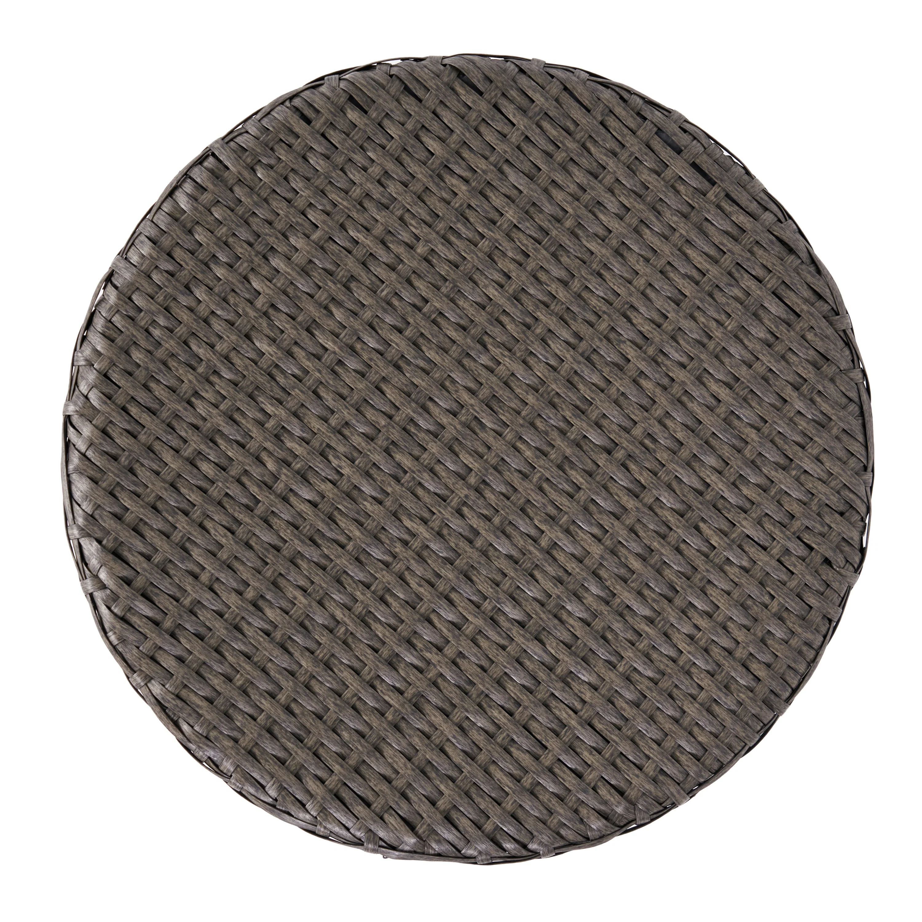 Sims Outdoor 3 Piece Wicker Chat Set, Grey with Silver Cushions - furnishings