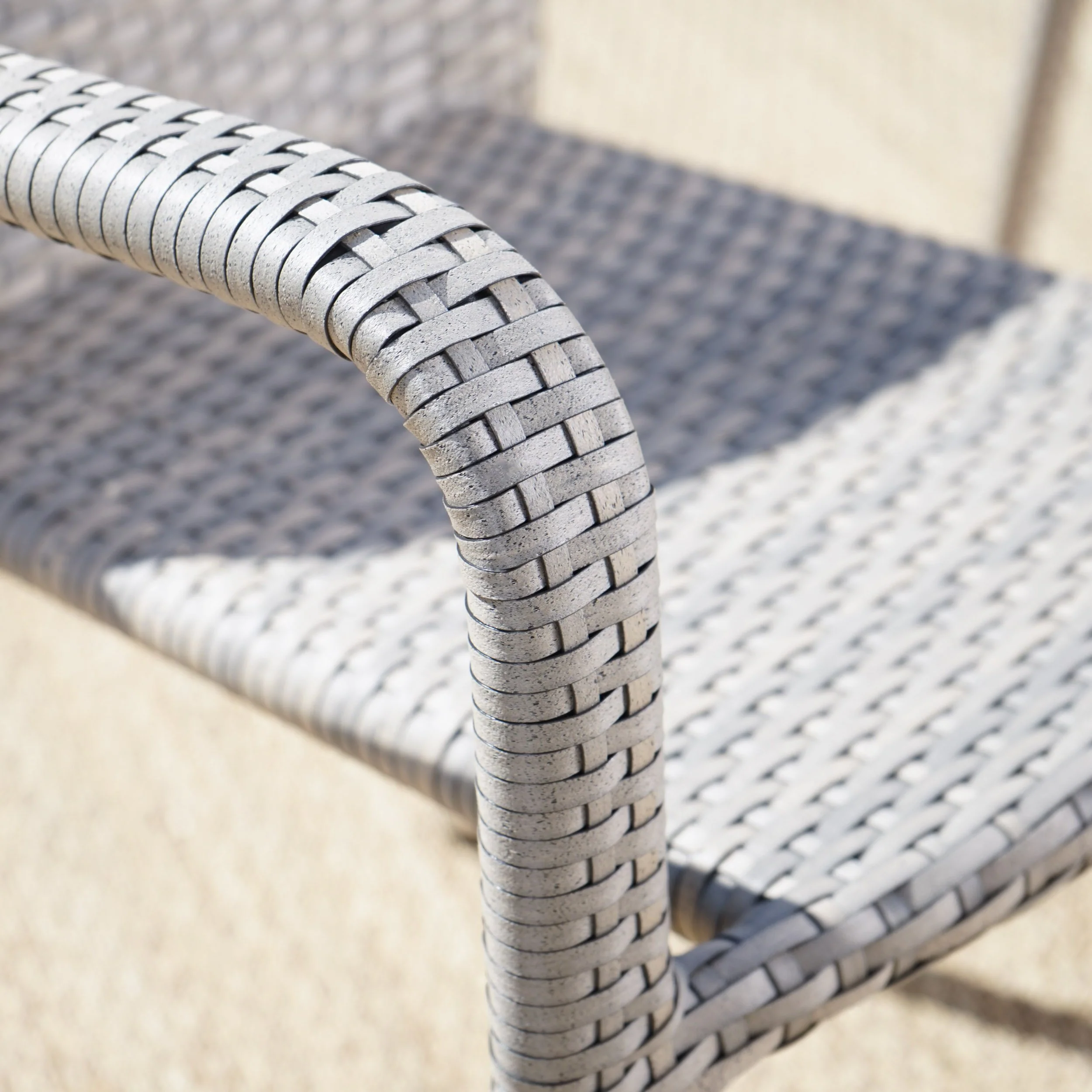 Ava Outdoor Wicker Armed Aluminum Framed Stack Chairs (Set of 2) - furnishings