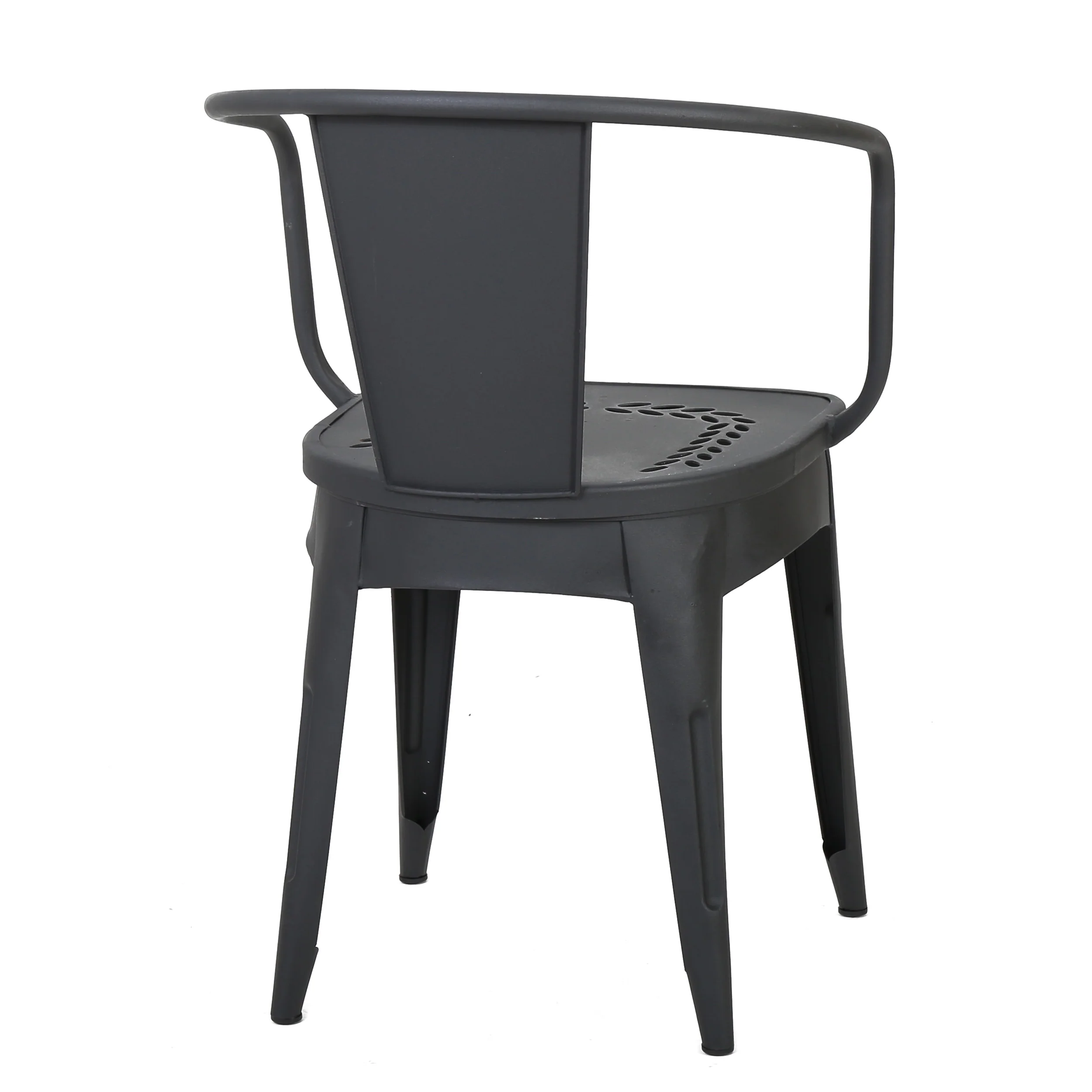 Tottenham Outdoor Modern 3 Piece Floral Pattern Black Bistro Set - furnishings