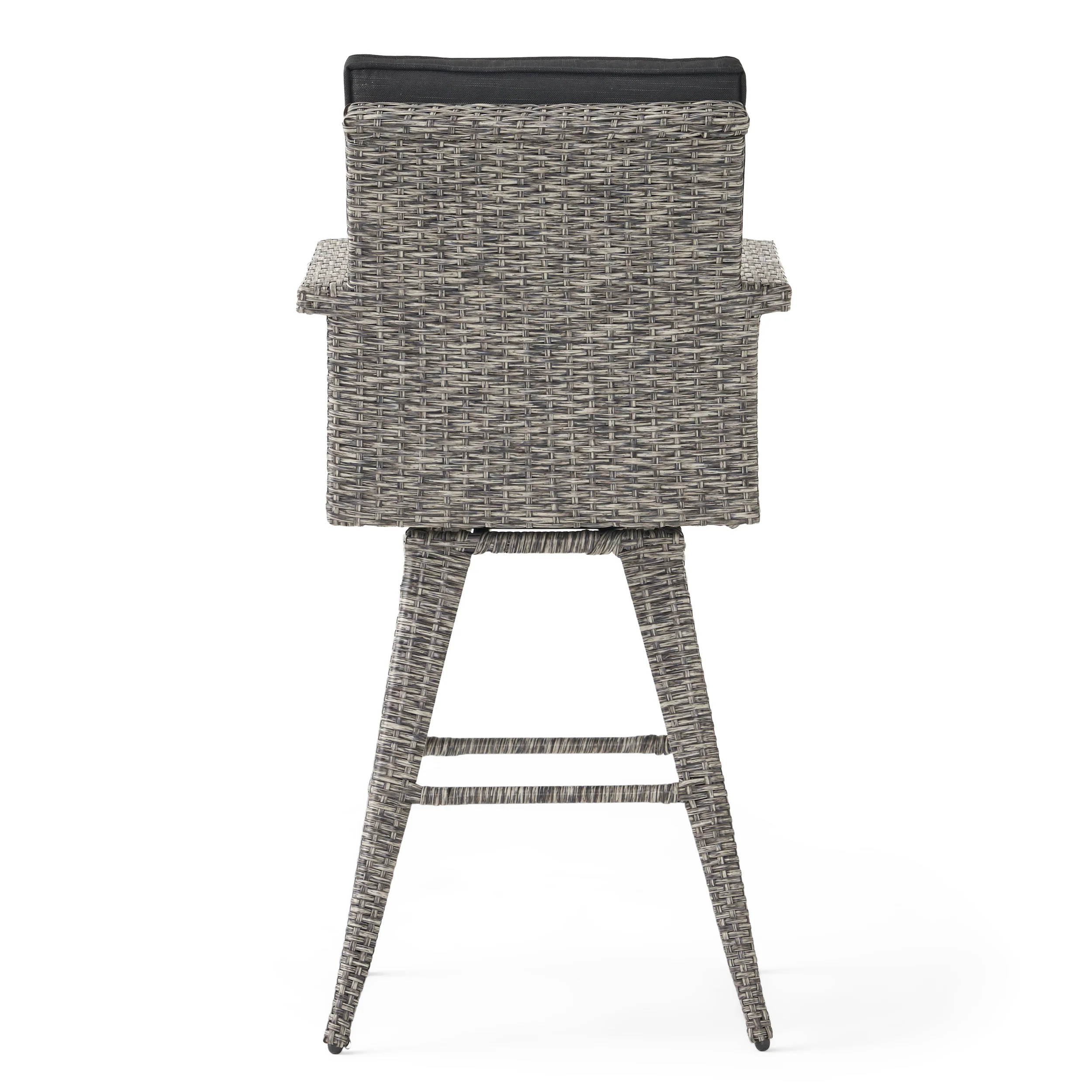 Budva 30-Inch Outdoor Gray Wicker Barstool (set of 2) - furnishings