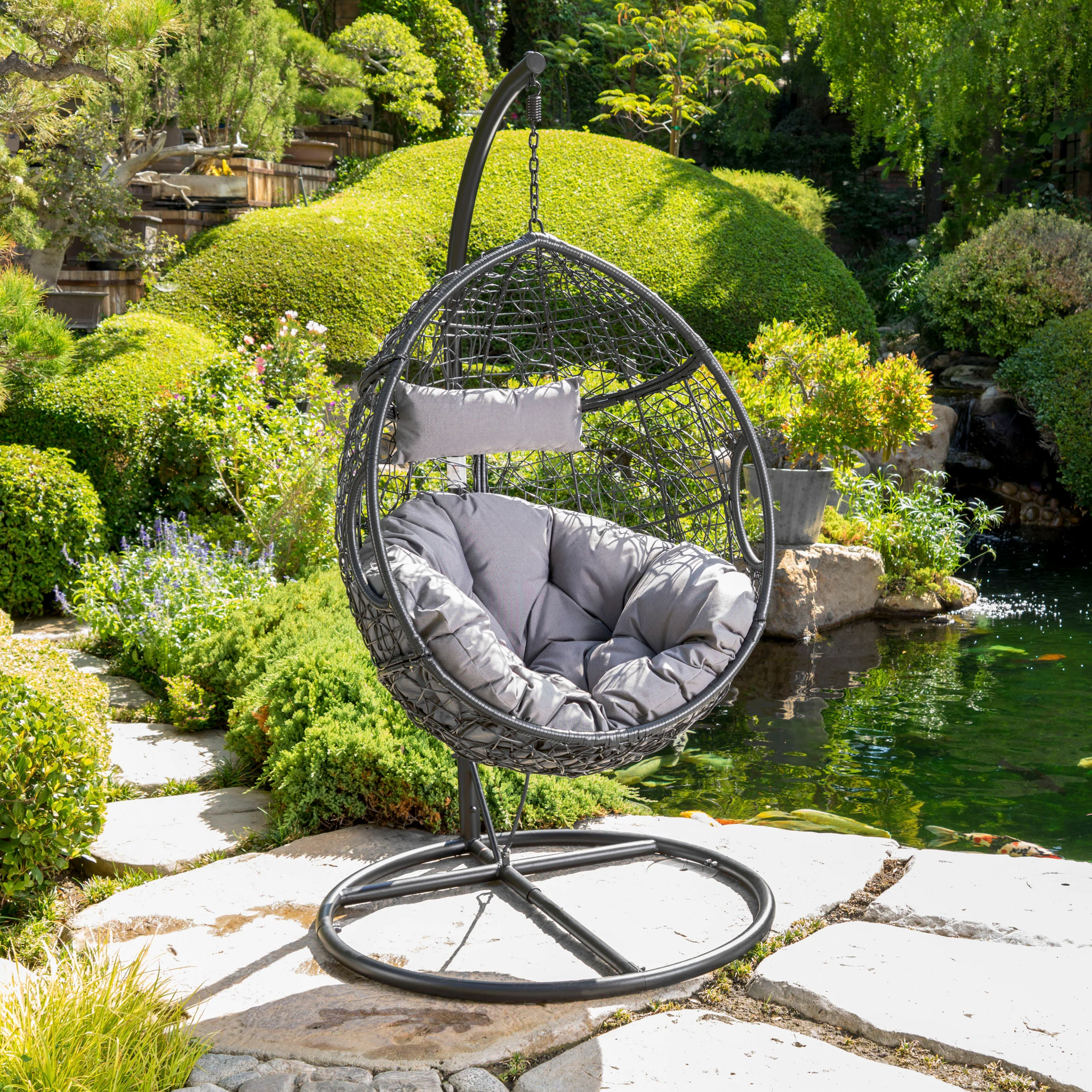 Yosiyah Indoor/Outdoor Hanging Teardrop / Egg Chair (Stand Not Included) - furnishings