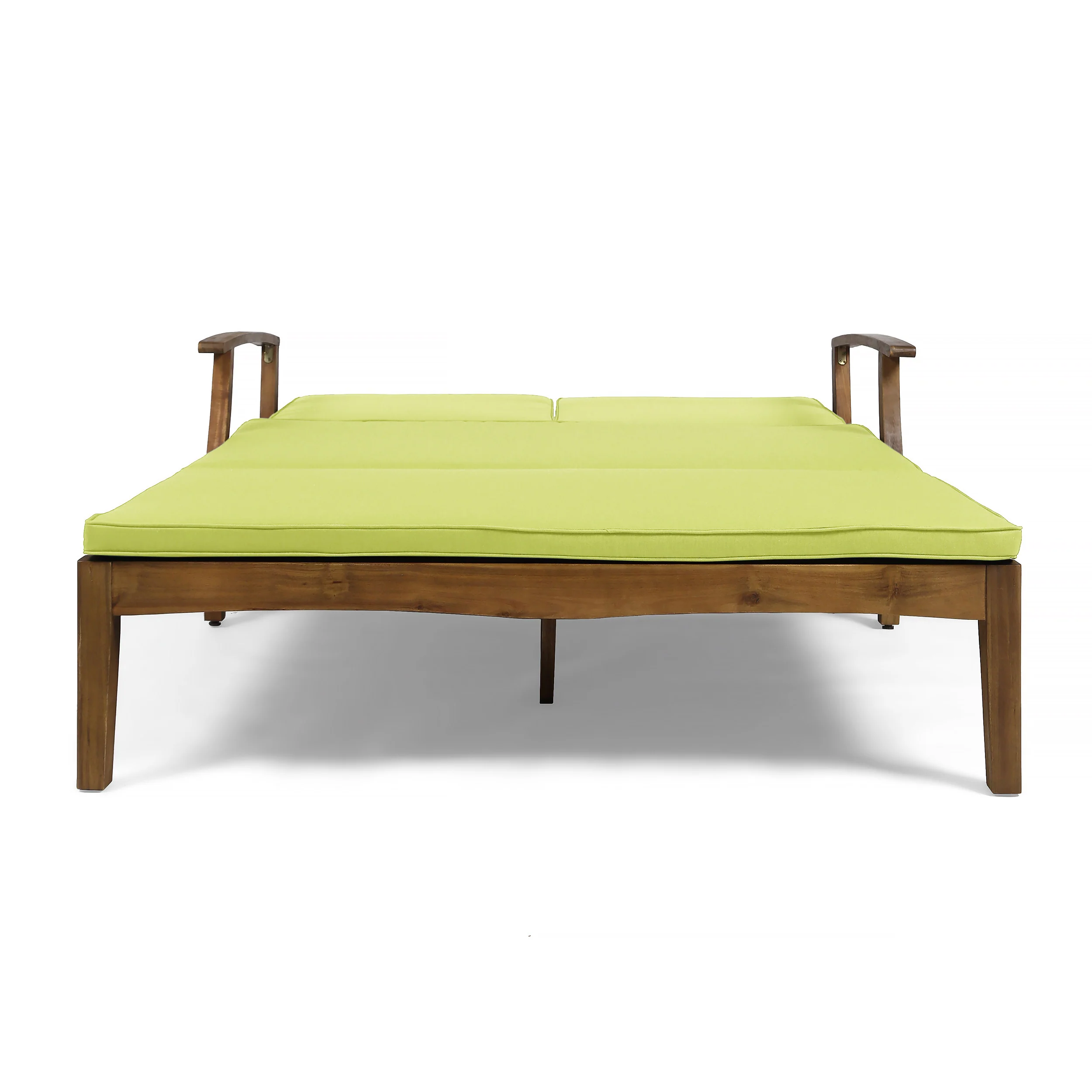 Samantha Double Chaise Lounge for Yard and Patio, Acacia Wood Frame - furnishings