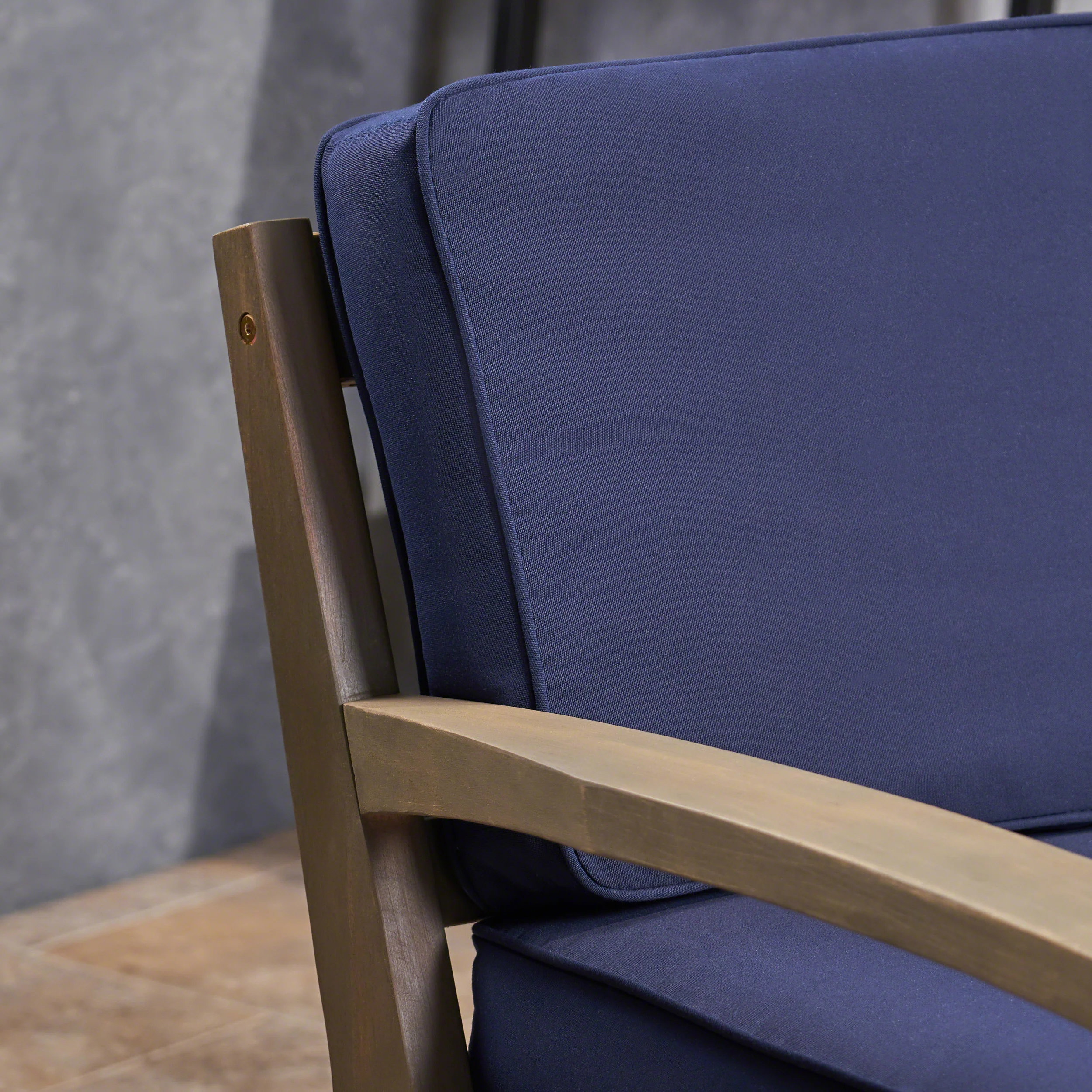 Parma Outdoor Acacia Wood Club Chairs with Sunbrella Cushions - furnishings