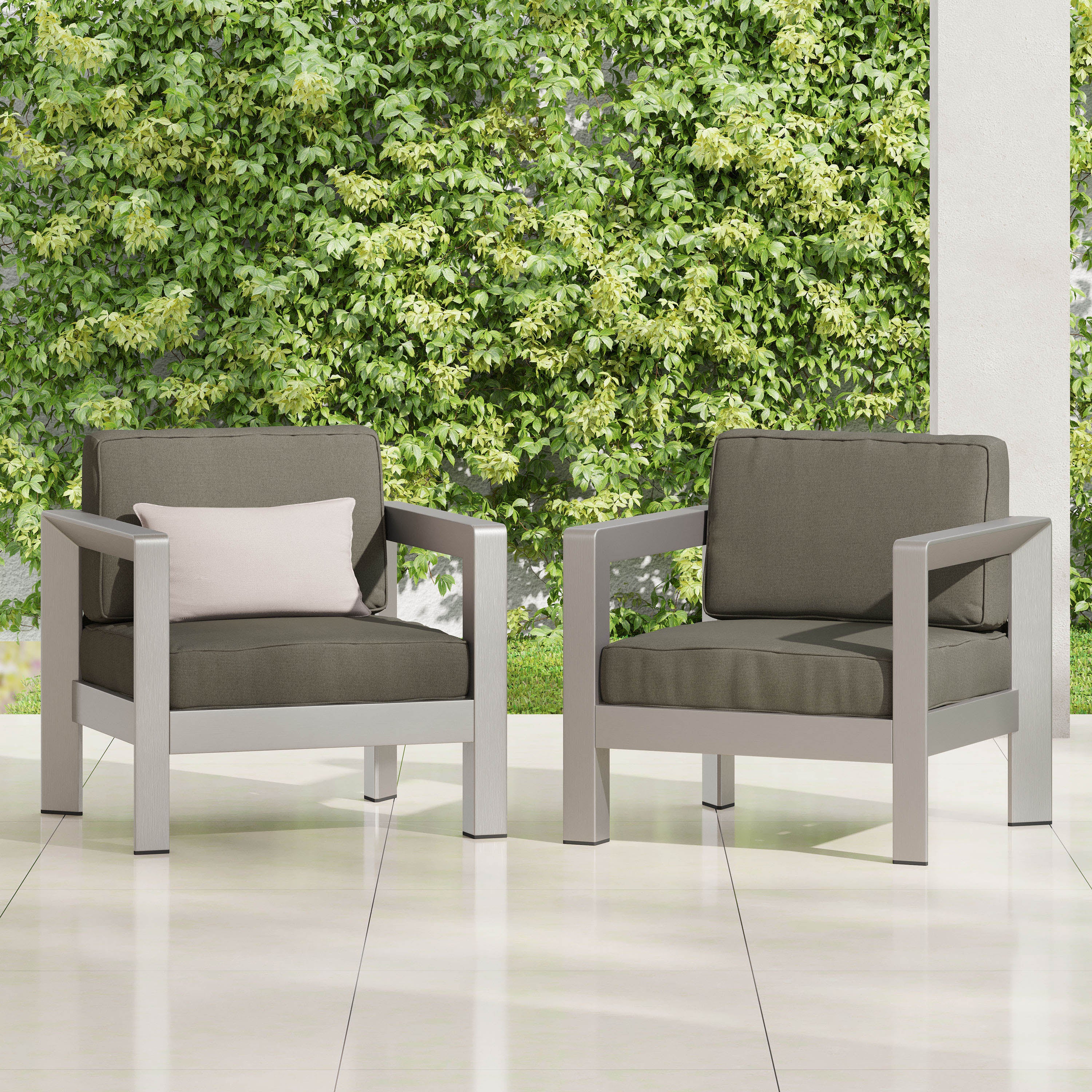 Booth Outdoor Aluminum Club Chairs - furnishings