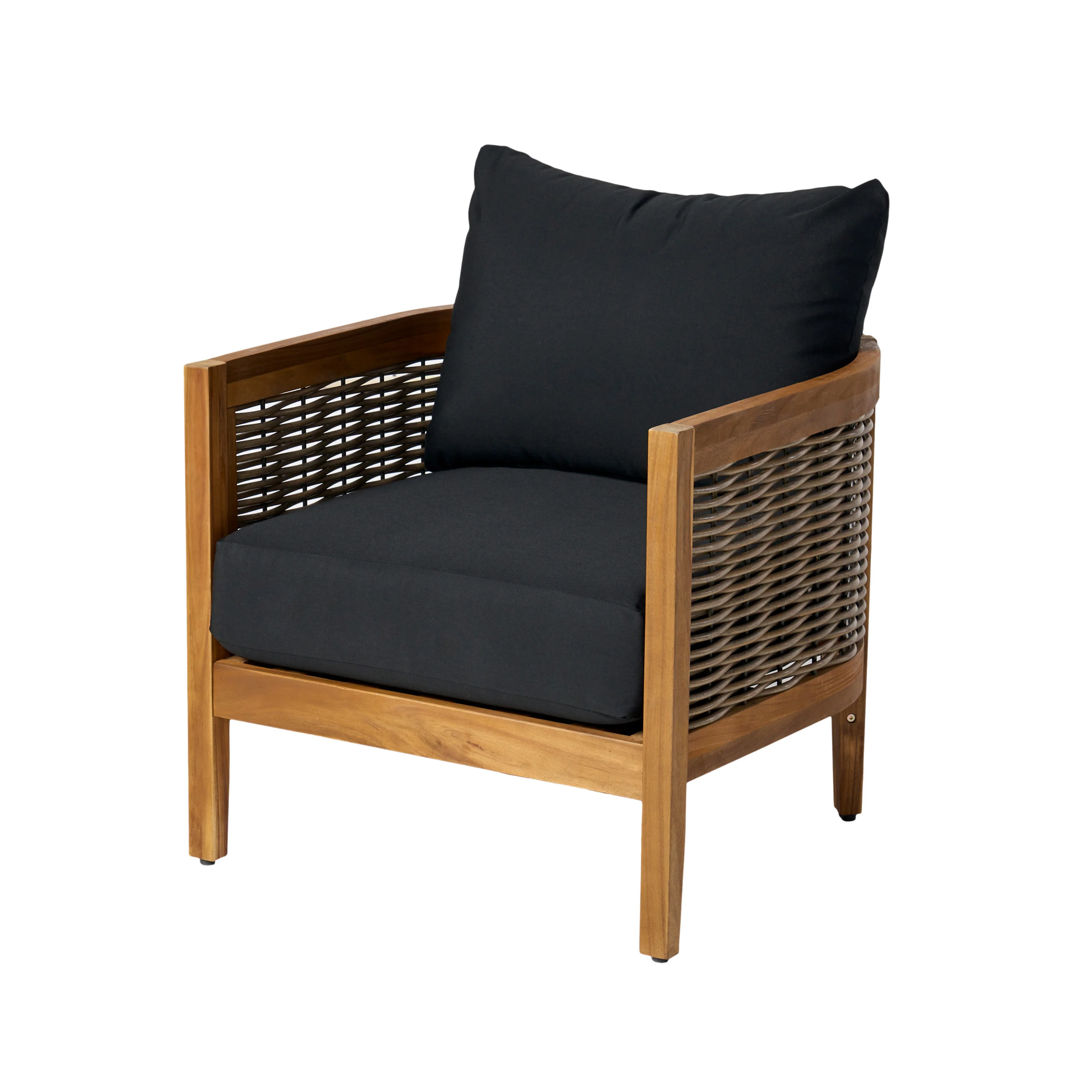 The Crowne Collection Outdoor Acacia Wood Club Chair with Optional Sunbrella Cushions - furnishings