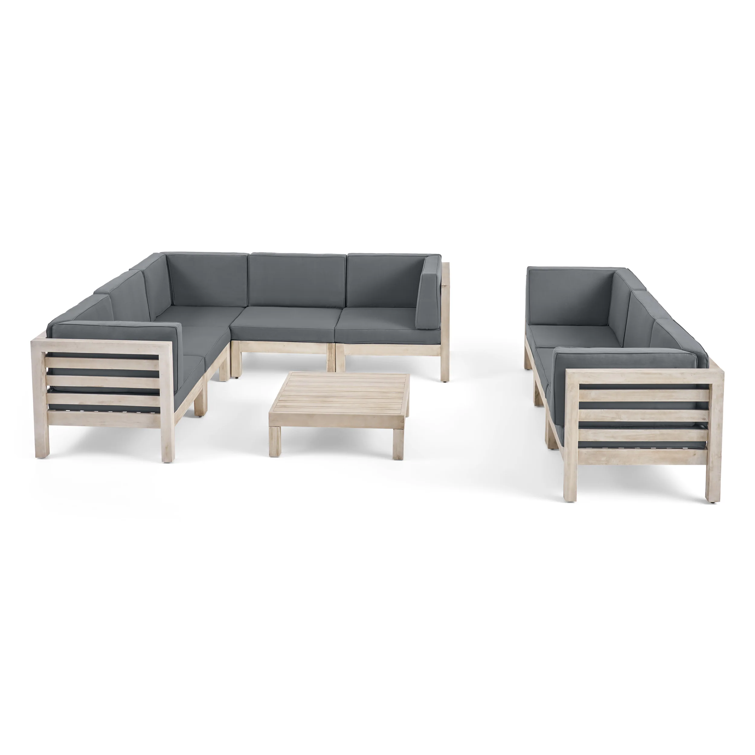 Ravello Outdoor Sectional Sofa Set with Coffee Table - furnishings