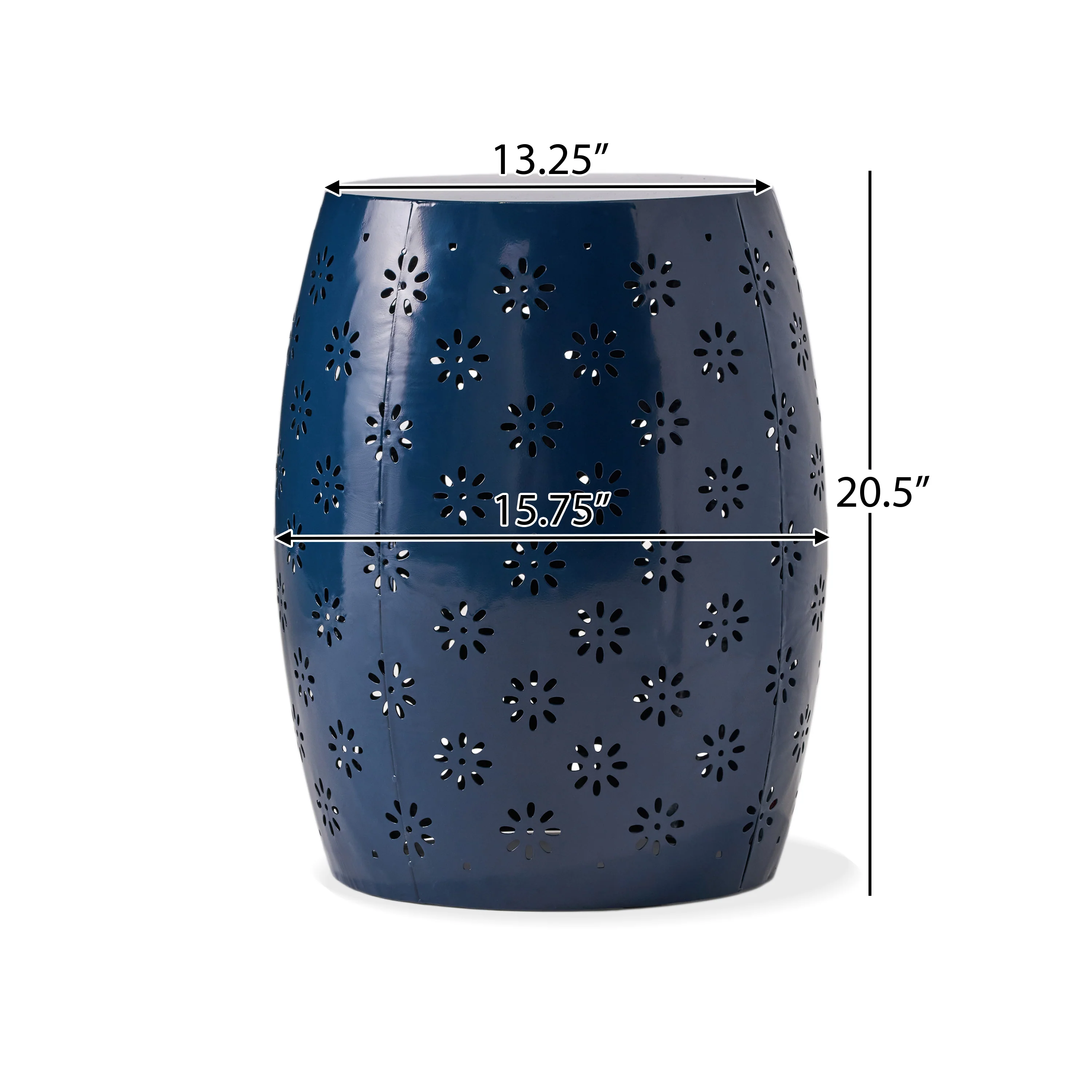 Breeze Outdoor Modern Floral Lace-Cut Metal Accent Side Table - furnishings