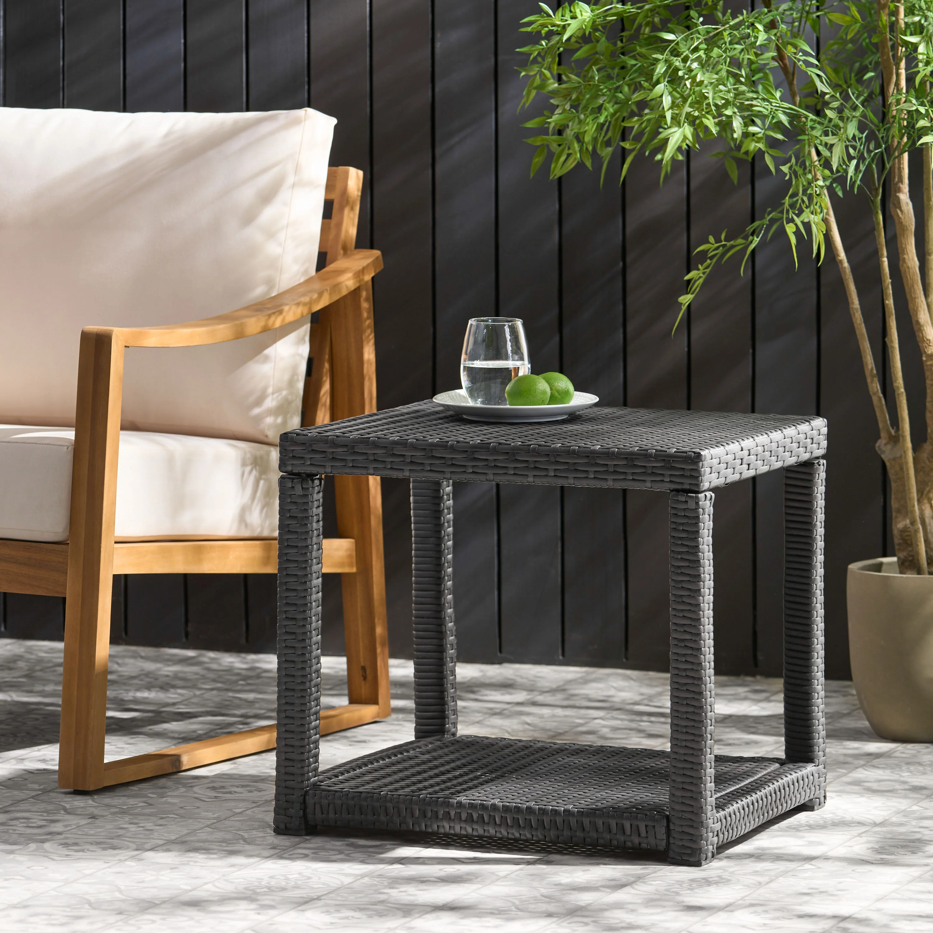 Palawan Outdoor Wicker Accent Table - furnishings
