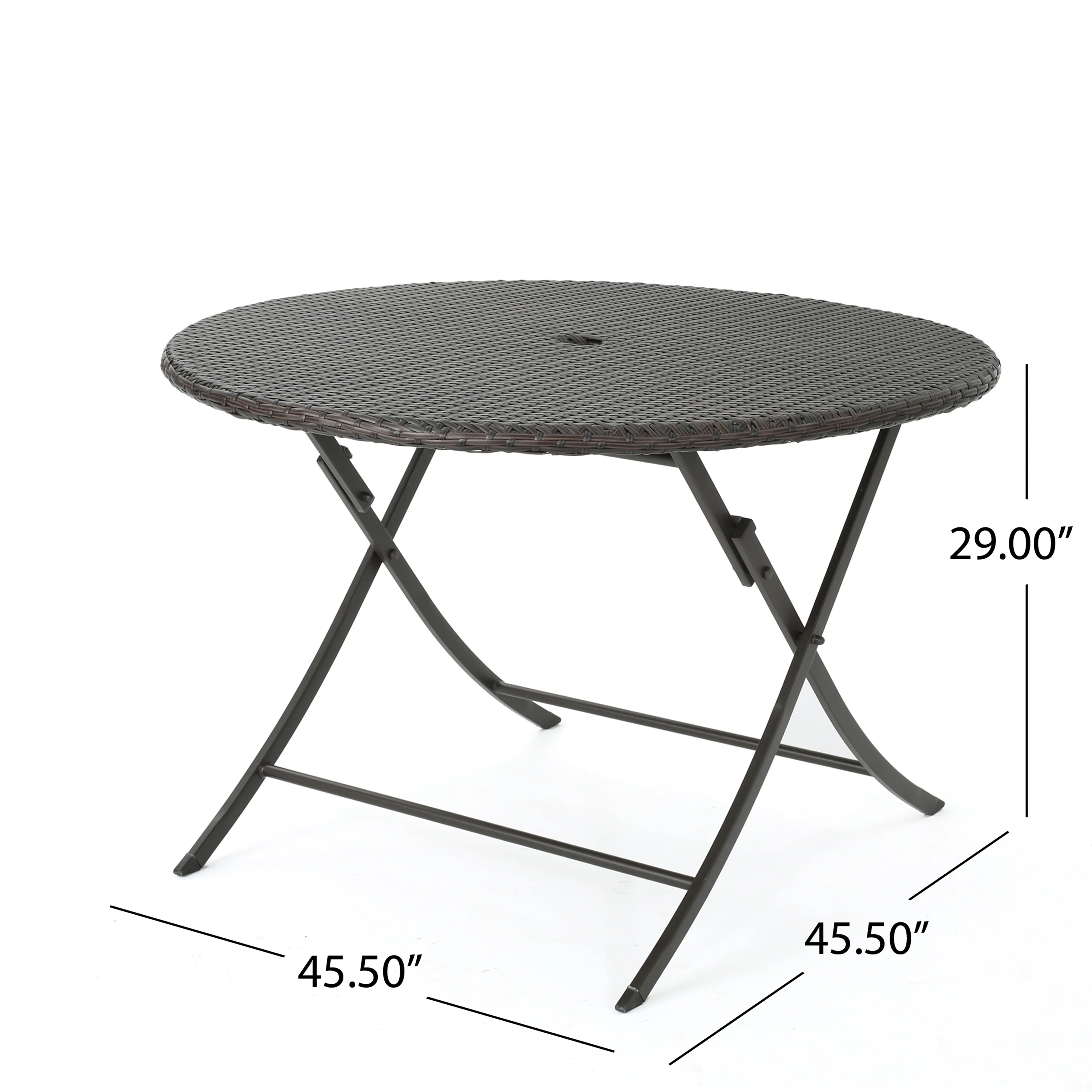 Riley Outdoor Multi-brown Wicker Circular Foldable Dining Table - furnishings