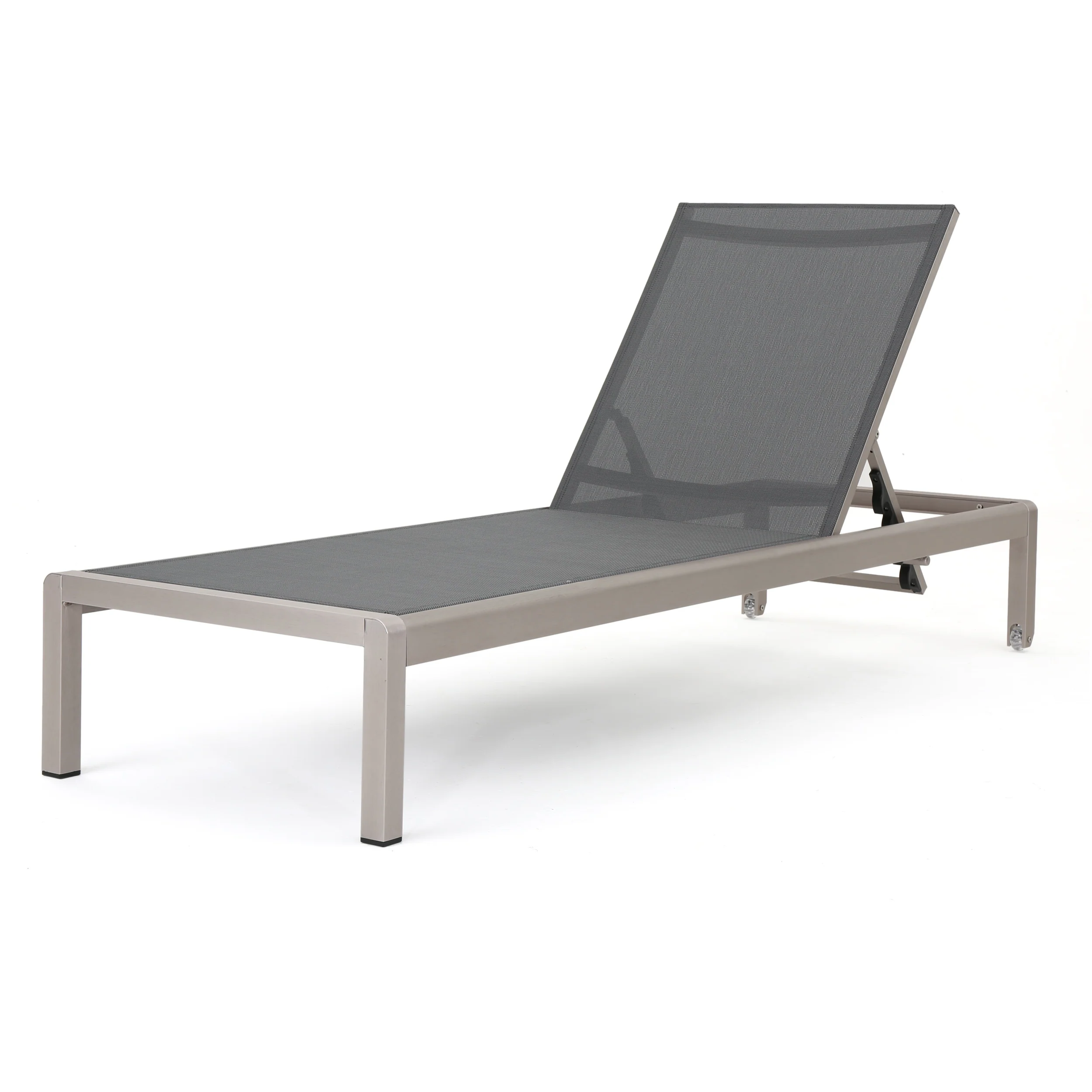 Coral Bay Dark Gray Outdoor Mesh Chaise Lounge - furnishings