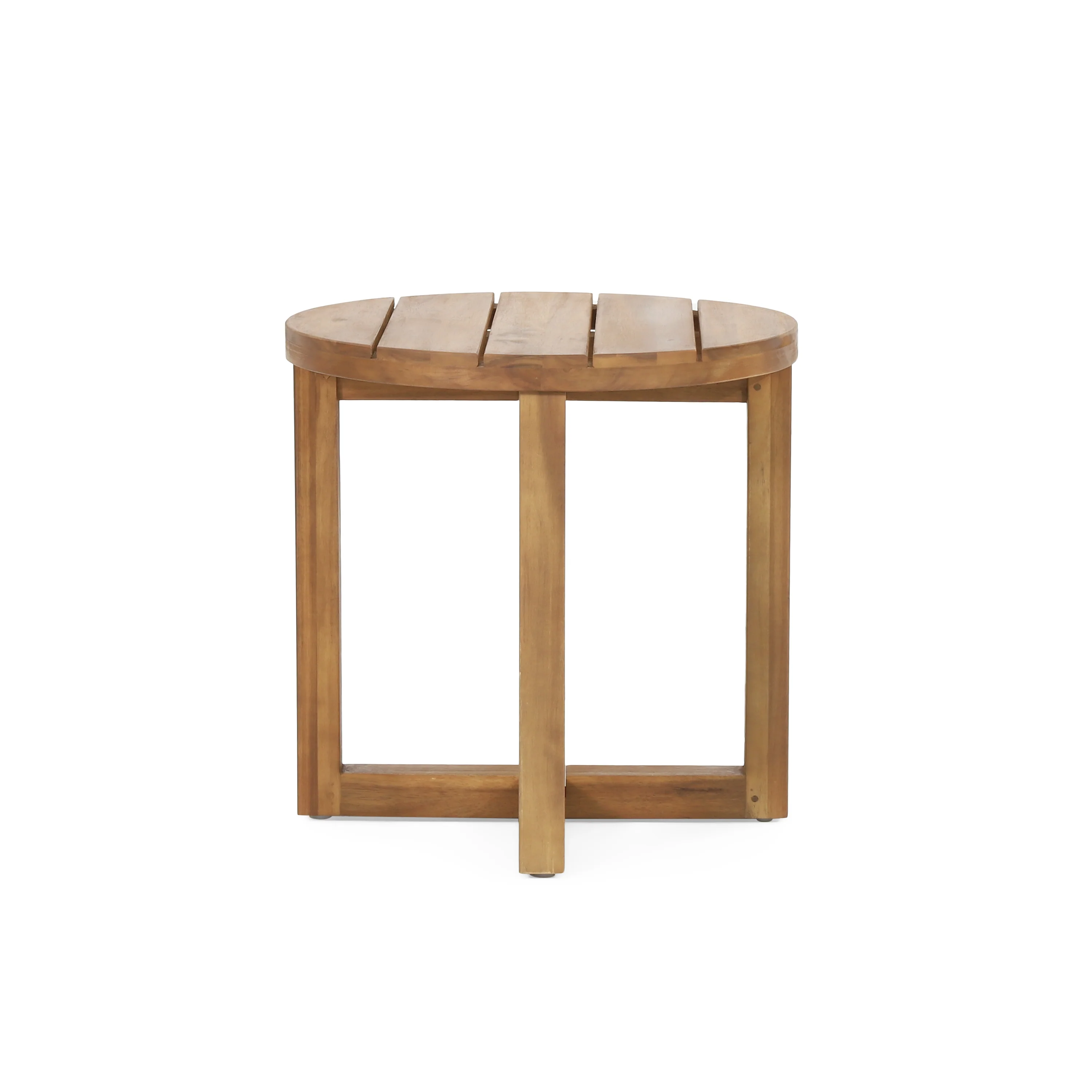 Hobbs Outdoor Acacia Wood Circular Side Table, Teak - furnishings