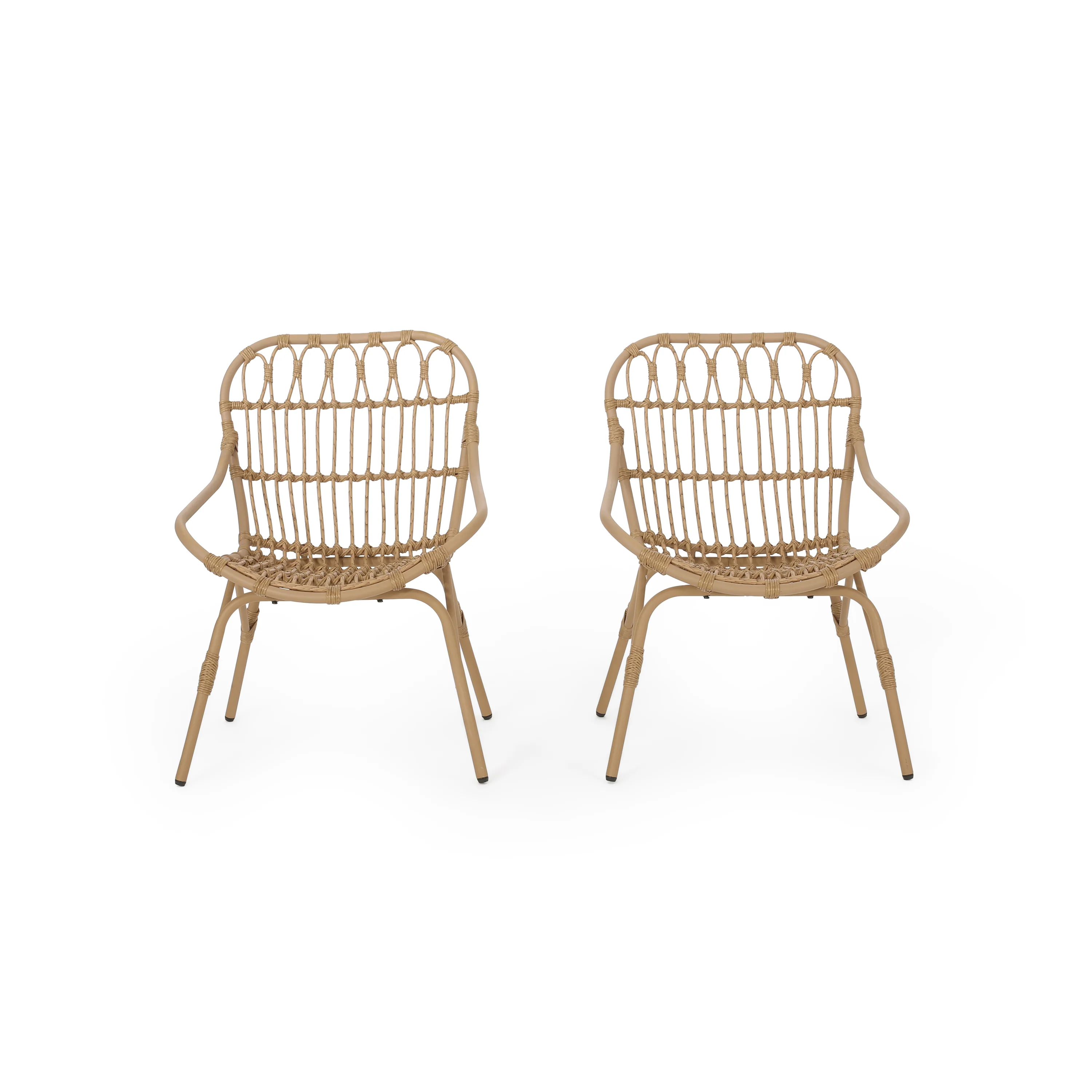 Barrister Outdoor Wicker Accent Chairs, Set of 2 - furnishings