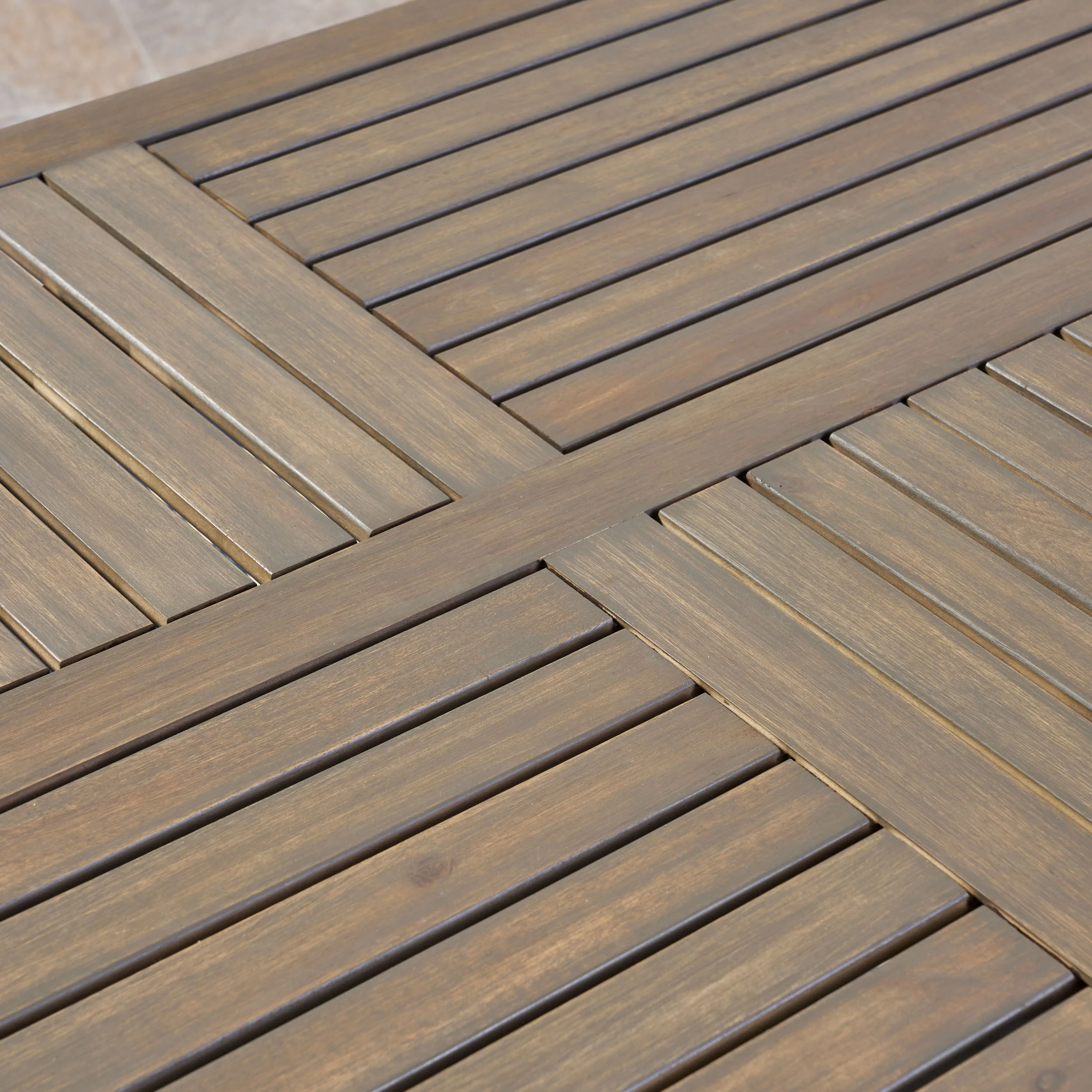 Jaden Outdoor Acacia Wood Rectangular Dining Table, Gray - furnishings