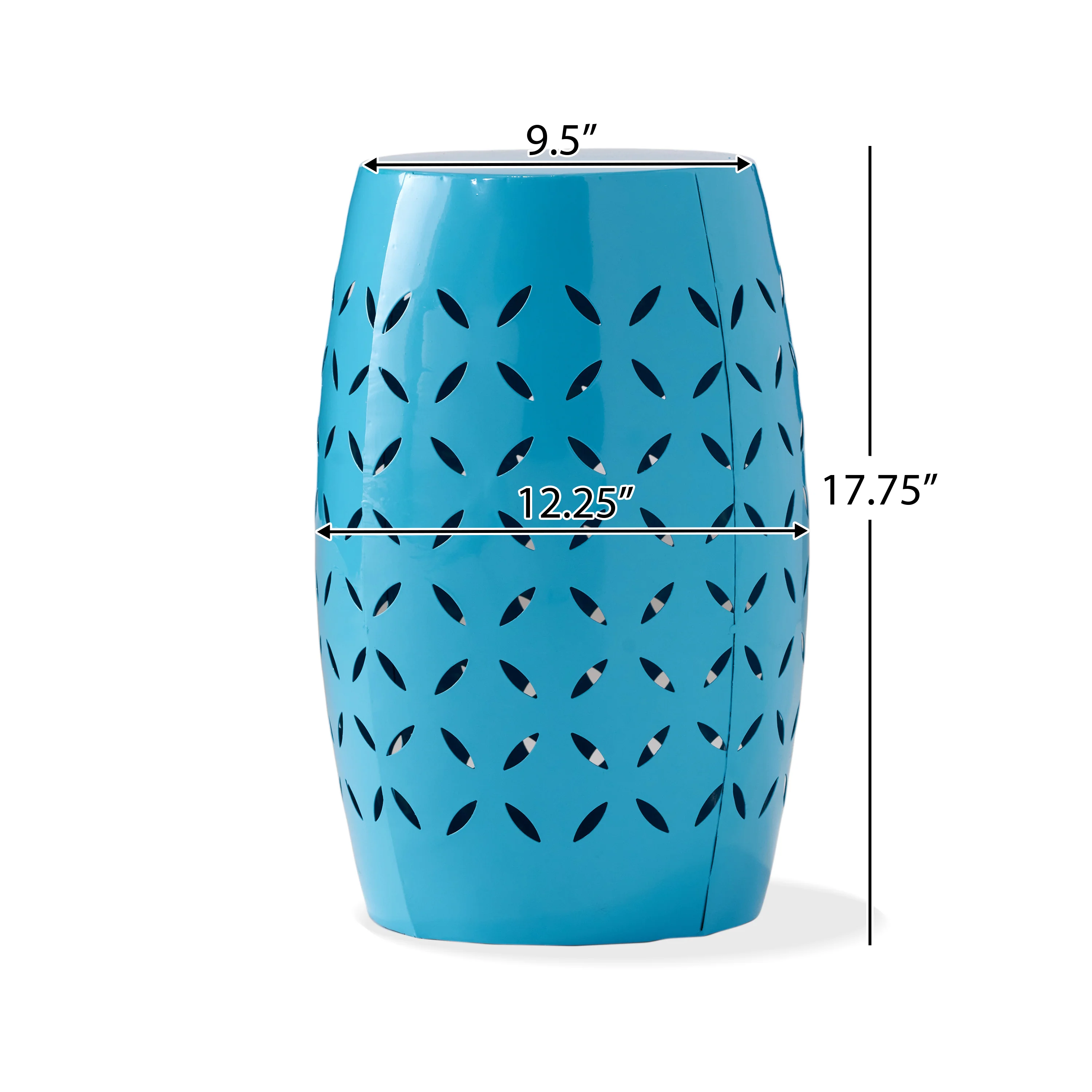 Lilly Outdoor Modern 12-Inch Criss-Cross Cut Metal Barrel Side Table - furnishings