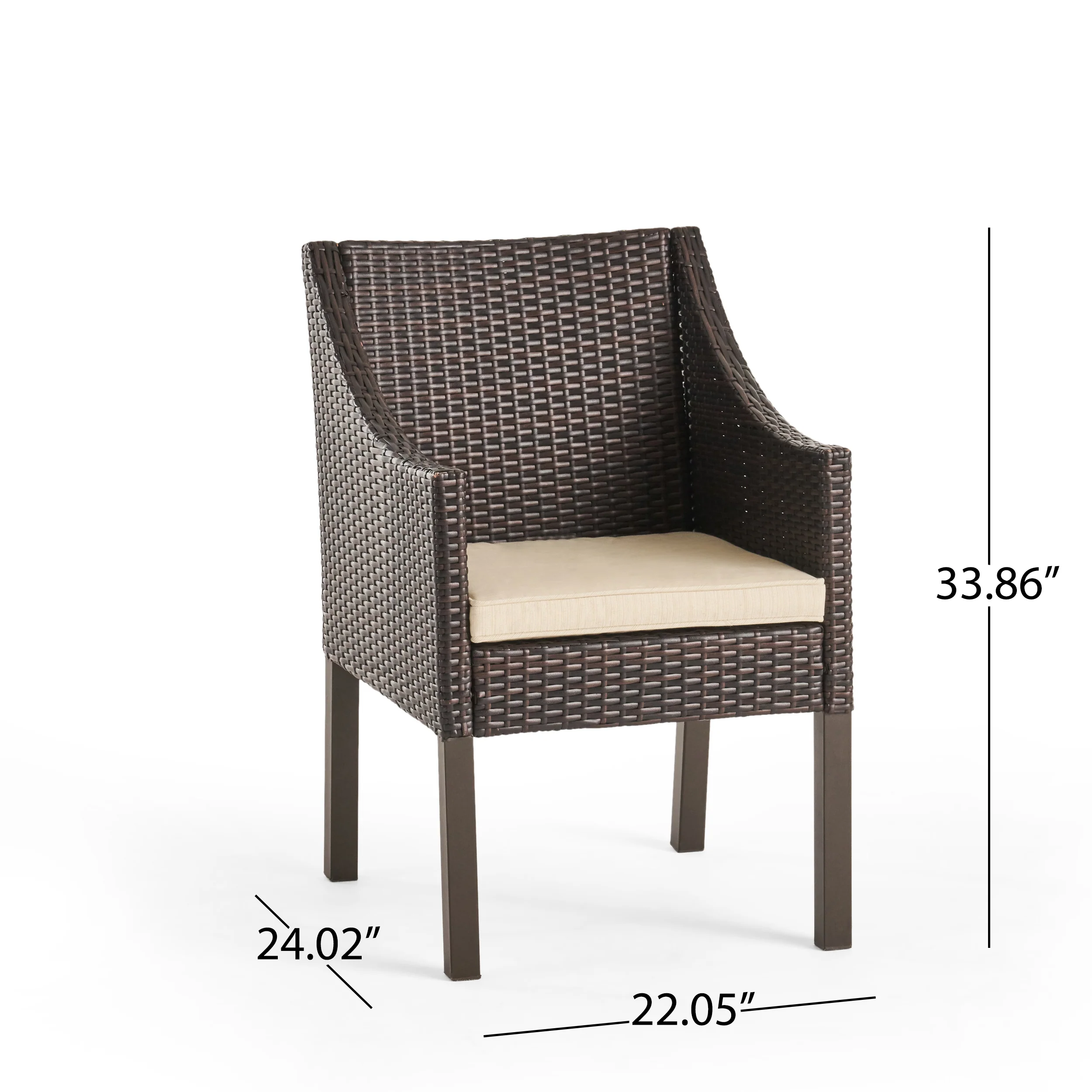 Bossier Outdoor 3 Piece Acacia Wood/ Wicker Bistro Set with Cushions, Teak Finish and Multibrown with Beige - furnishings