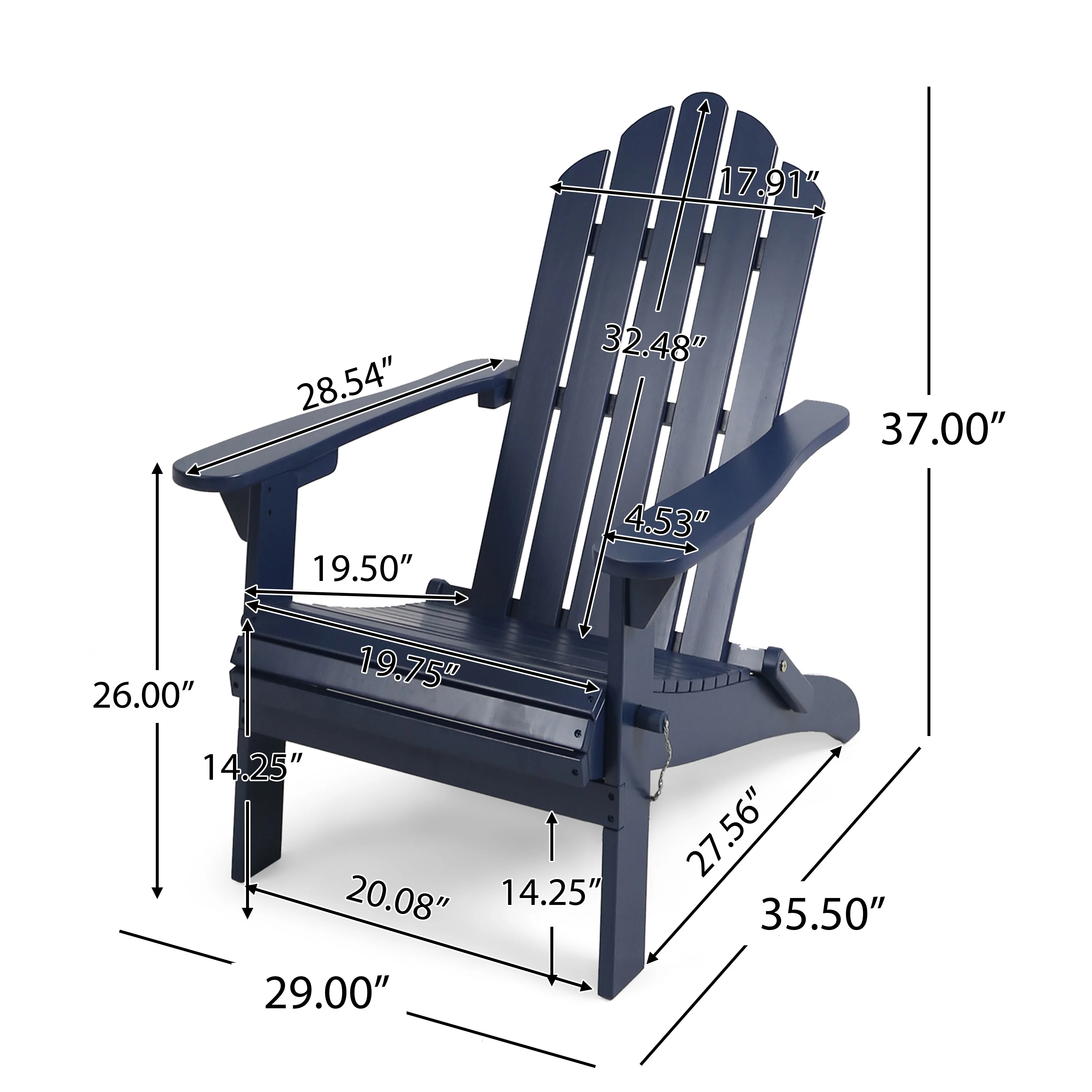 Cara Outdoor Acacia Wood Foldable Adirondack Chairs, Set of 2 - furnishings